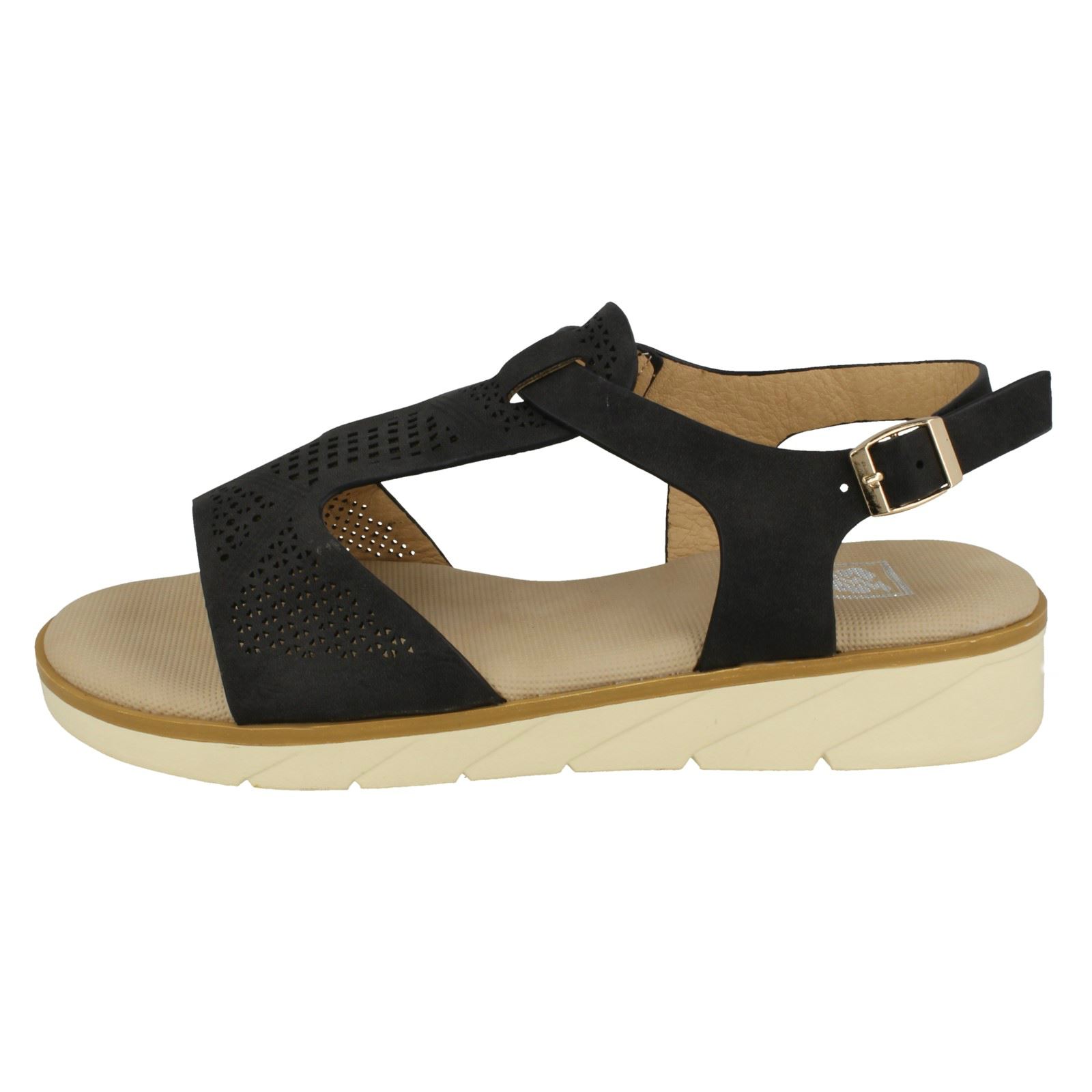 Ladies Down To Earth 'Low Wedge Sandals' - Picture 9 of 19