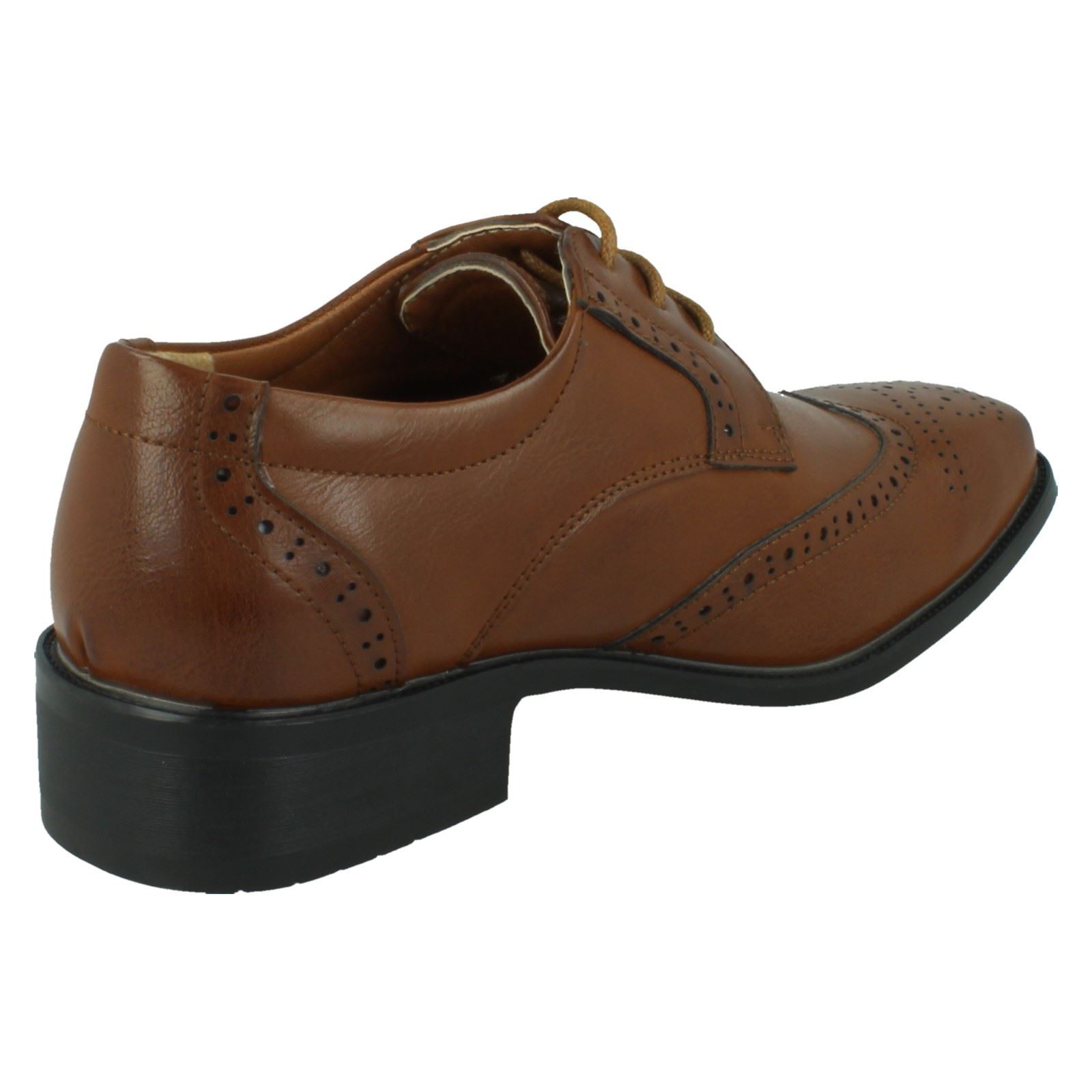 Boys Spot On Low Heel Lace Up Brogue School Shoes N1R156 - Picture 18 of 19