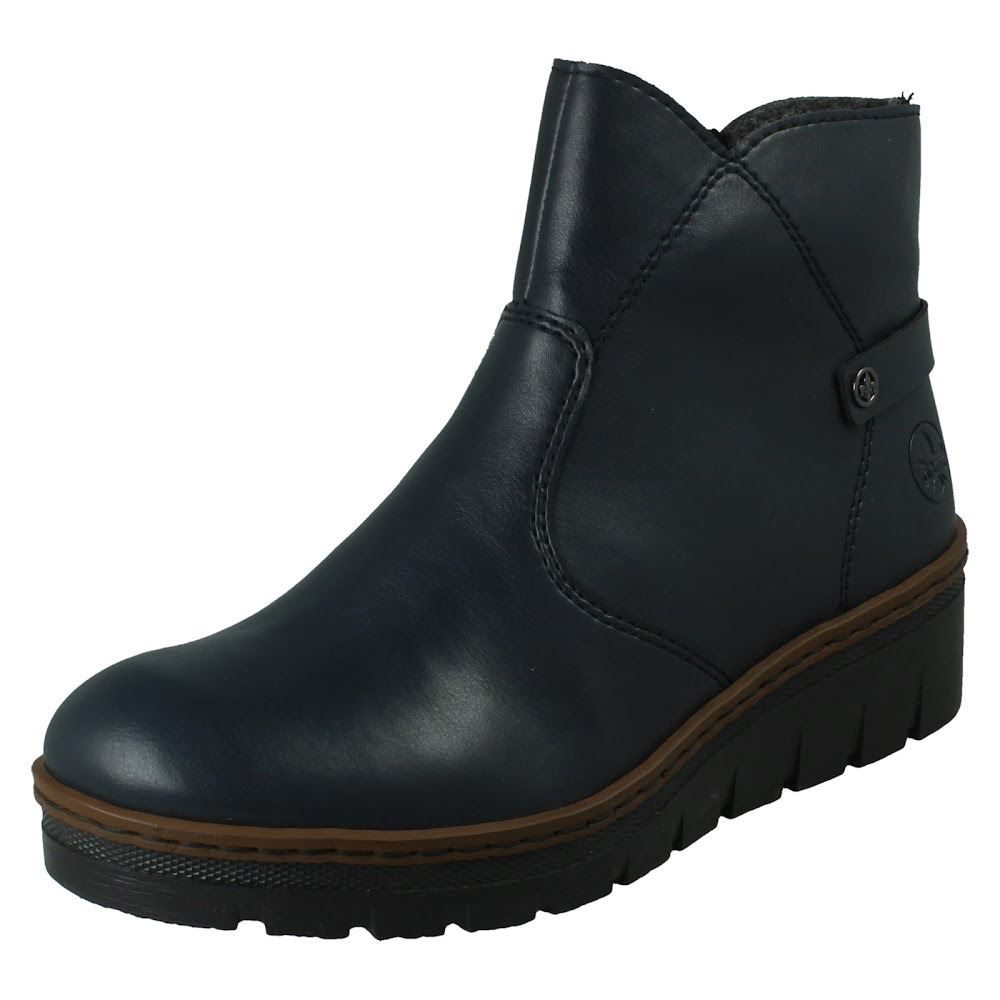 Ladies Rieker Fleece Lined Zip Up Casual Winter Ankle Boots: X9164 - Picture 2 of 10