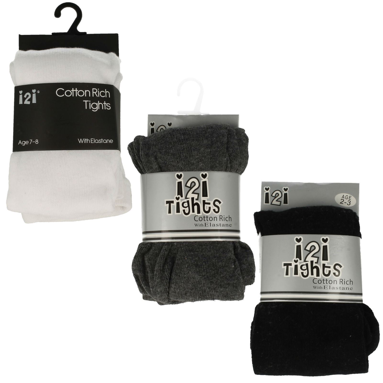 12 paires filles super doux Enfants Coton Riche École Fête Collants Toutes Tailles
