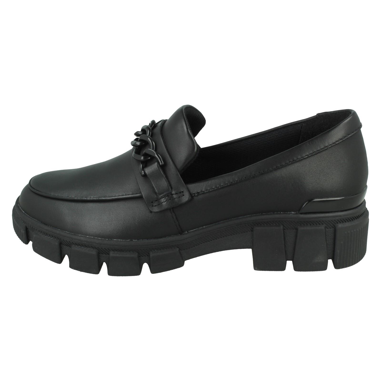 Girls Clarks Leather / Patent Chunky Sole School Shoes Evyn Walk Y - Picture 12 of 19