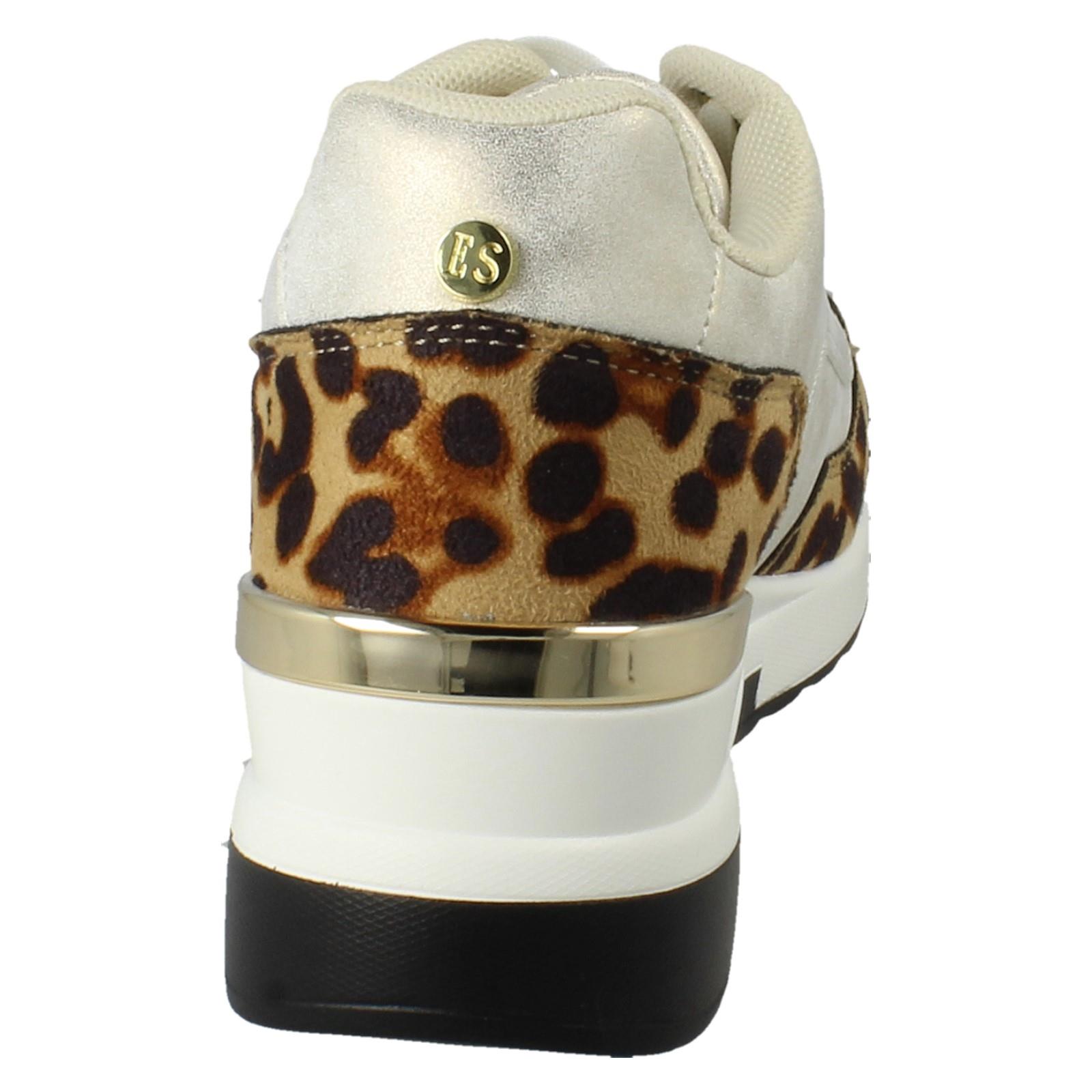 Zapatillas Casual De Cuña Con Cordones De Leopardo Para Dama Elle Sport "F7R316" - Imagen 5 de 10