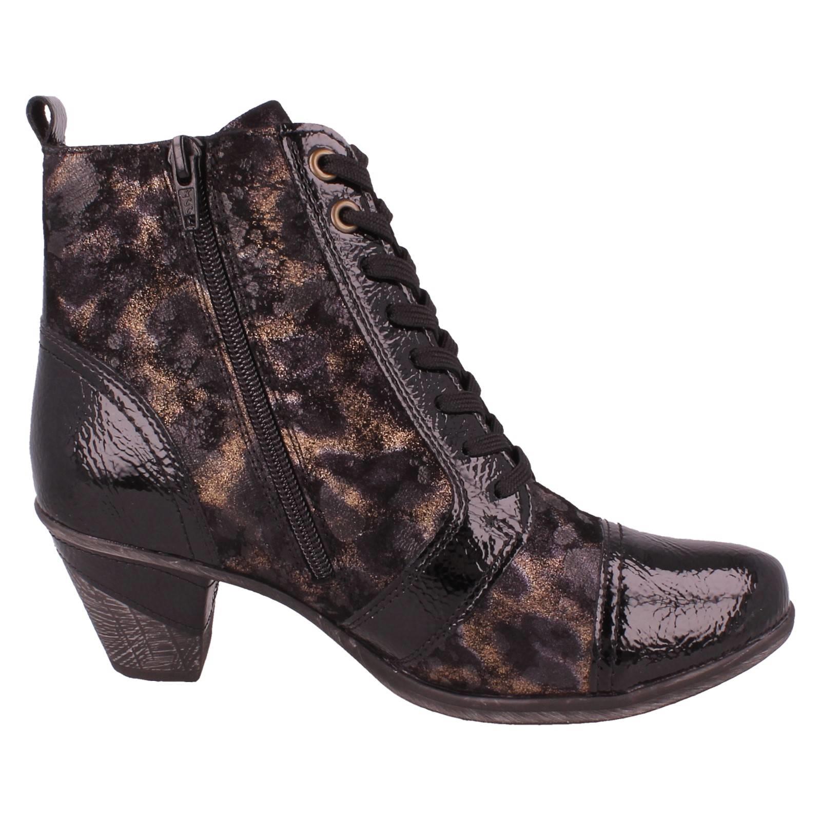 Ladies Remonte Metallic Print Heeled Boots D8797 - Picture 16 of 19