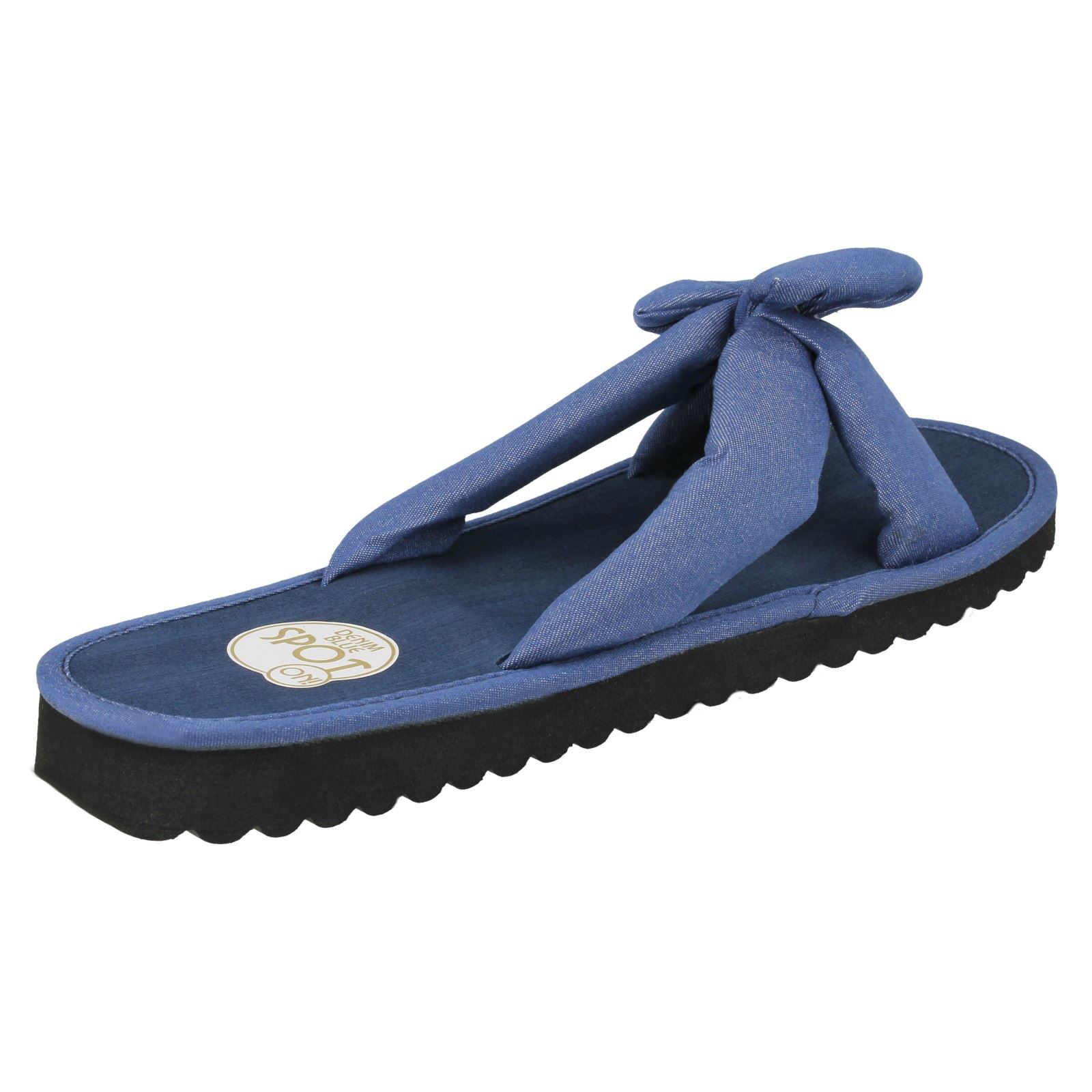 Ladies Spot On Flip Flops *Denim Mule*