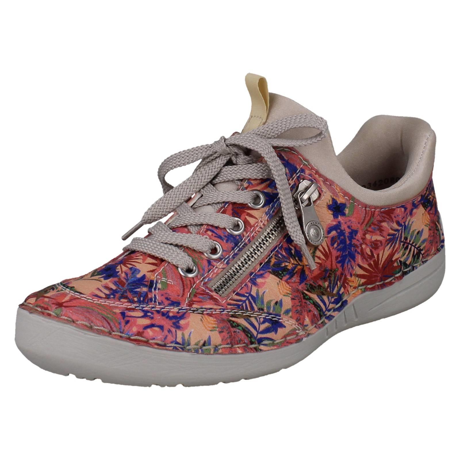Ladies Rieker Ready2Go Slip On Synthetic Jungle Print Trainers 52567 - Picture 2 of 10