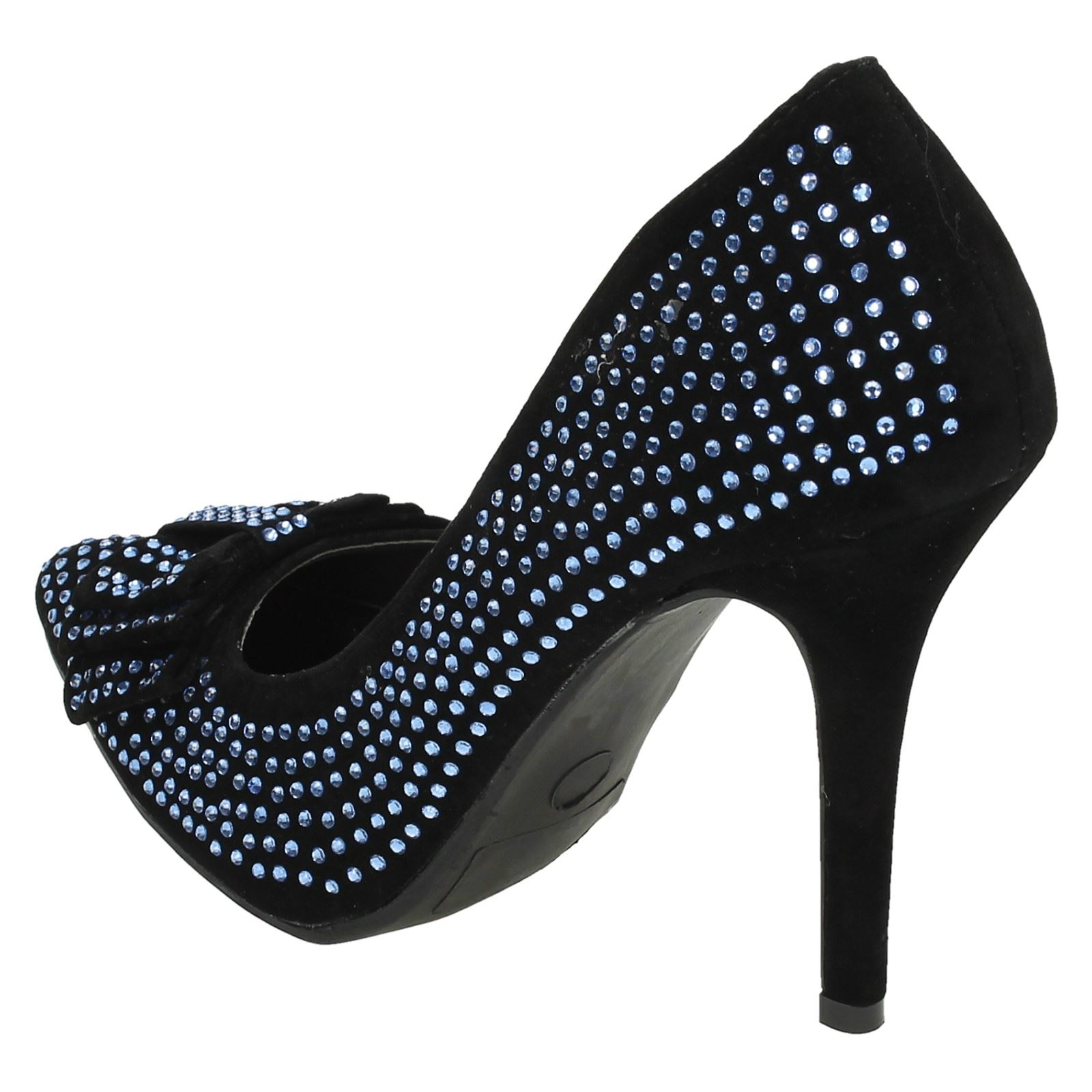 Anne Michelle Ladies Diamante Bow Detail Party Shoes - Picture 4 of 28