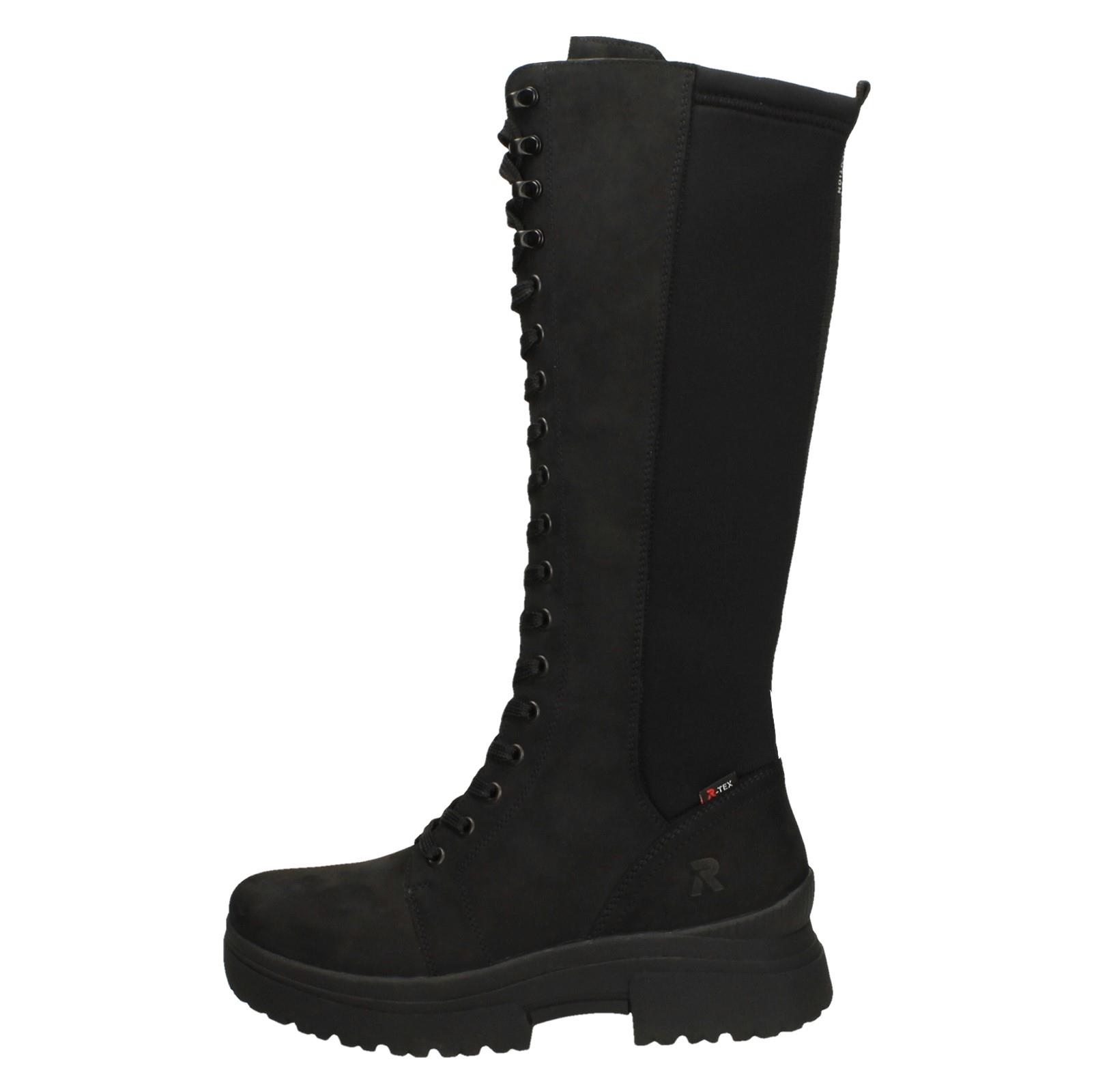 Stivali alti ginocchio donna R-EVOLUTION di Rieker eleganti schiena elasticizzati W0390 - Foto 3 di 10