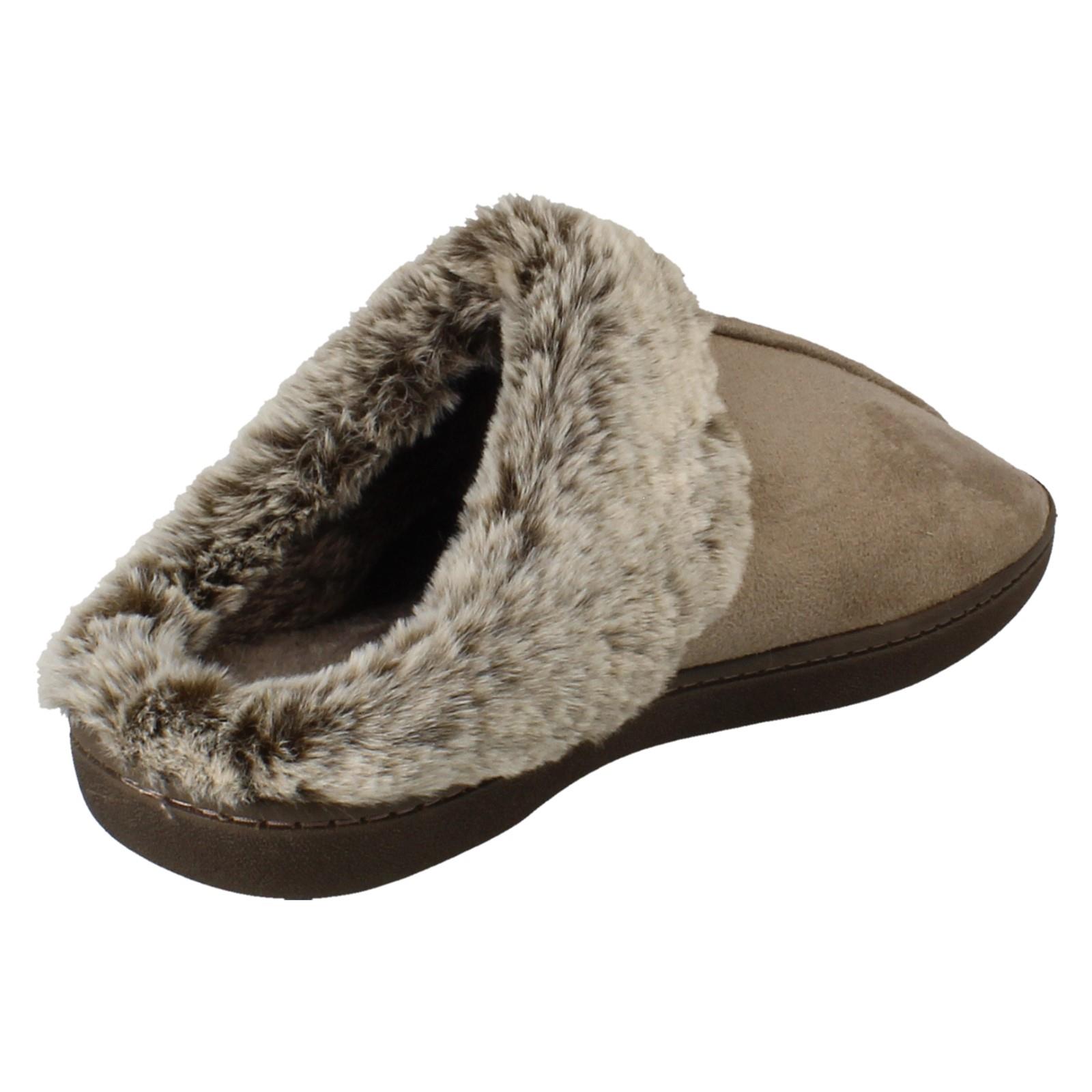 Laddies Padders Fur Lined Machine Washable Wide Fit Mule Slippers Florrie - Picture 15 of 19