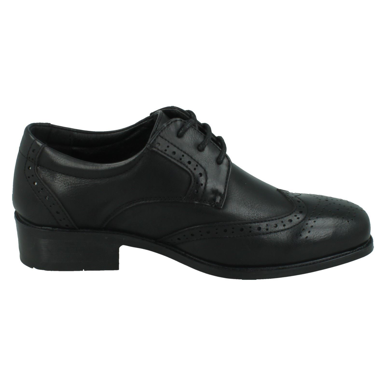 Boys Spot On Low Heel Lace Up Brogue School Shoes N1R156 - Picture 5 of 19