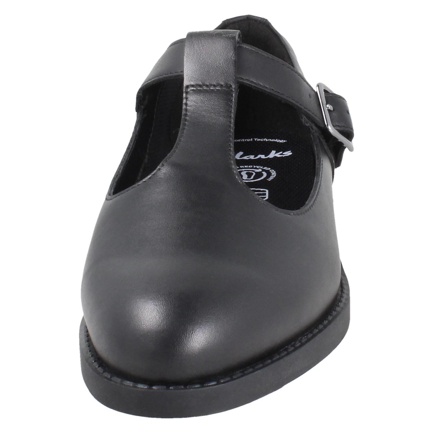 Ragazze Clarks Colletto Imbottito Classico Leather a T Fibbia Scuola Scarpe Tapa - Foto 17 di 20