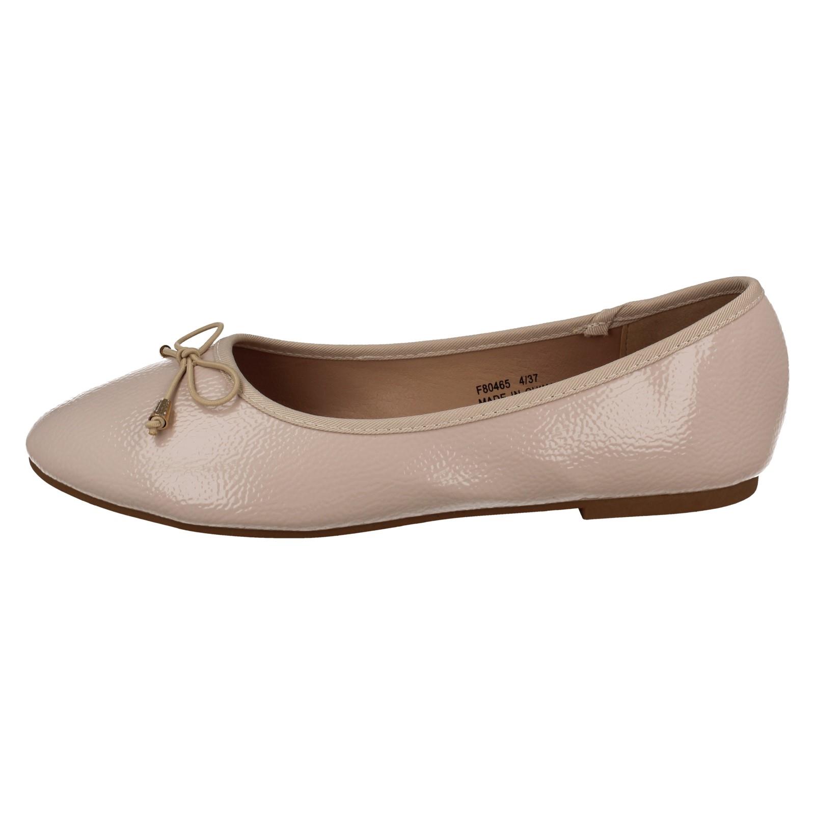 Ladies Spot On Bow Trim Ballerina Shoes - Picture 33 of 37