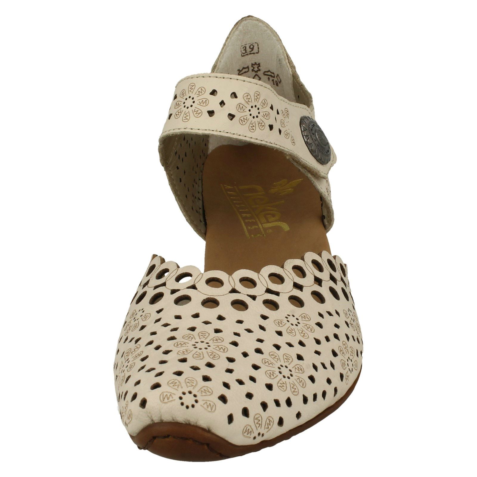 Ladies Rieker Stylish Punched Detailed Summer Shoes 43753 - Picture 9 of 64