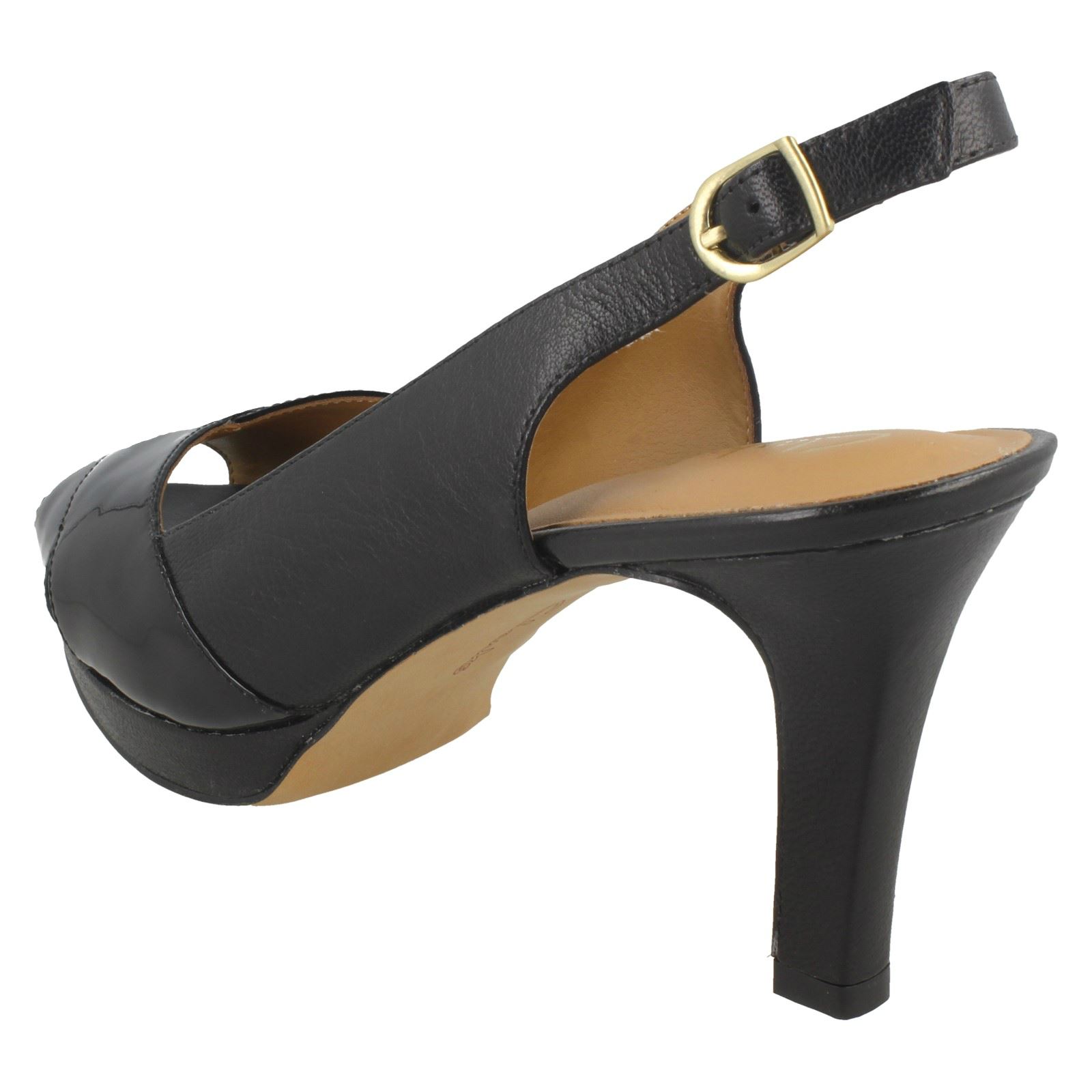 Peep Kala Delsie Toe Ladies Heels Black Clarks nvq1WwxZUp