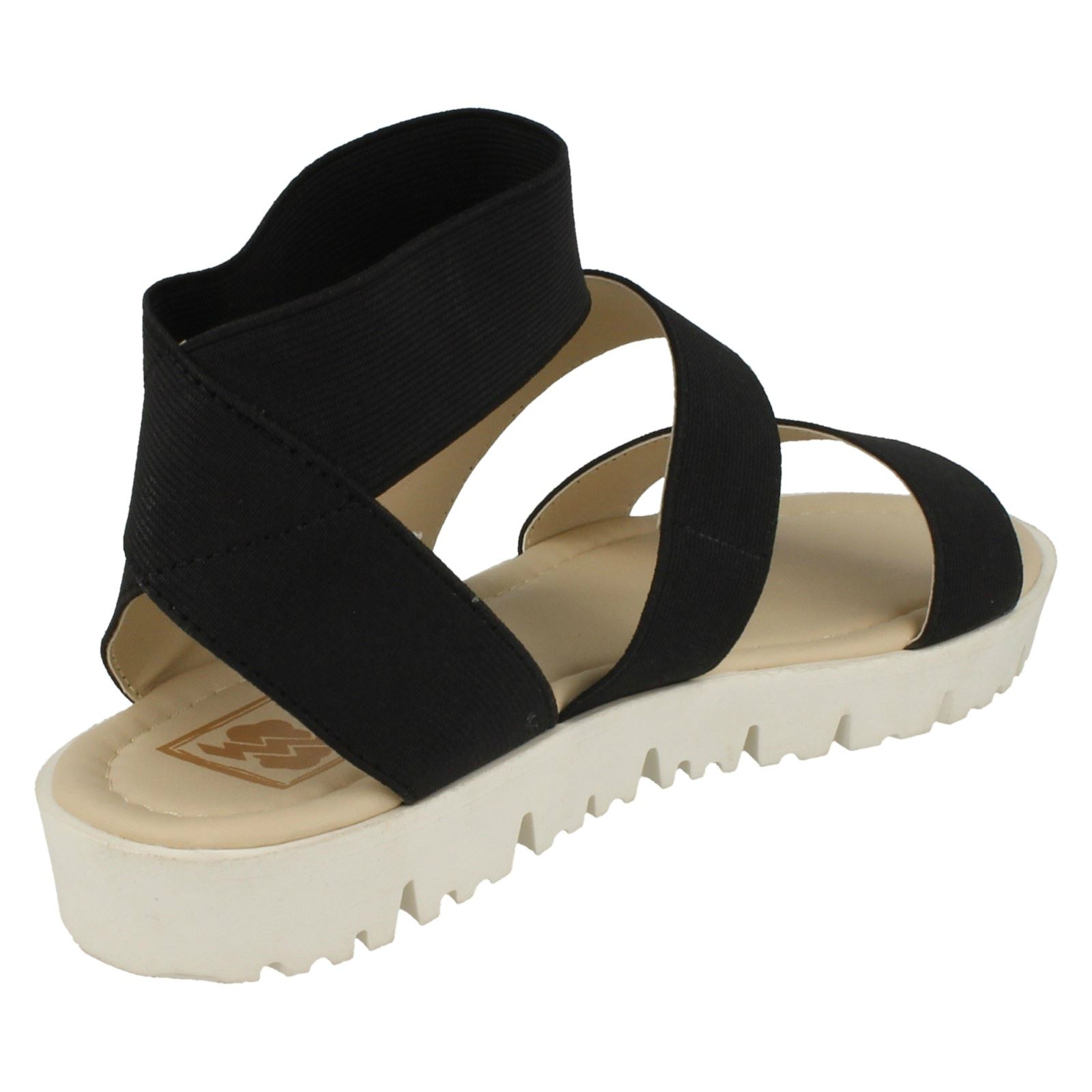 Ladies Elasticated Flat Sandals *Down To Earth* | eBay