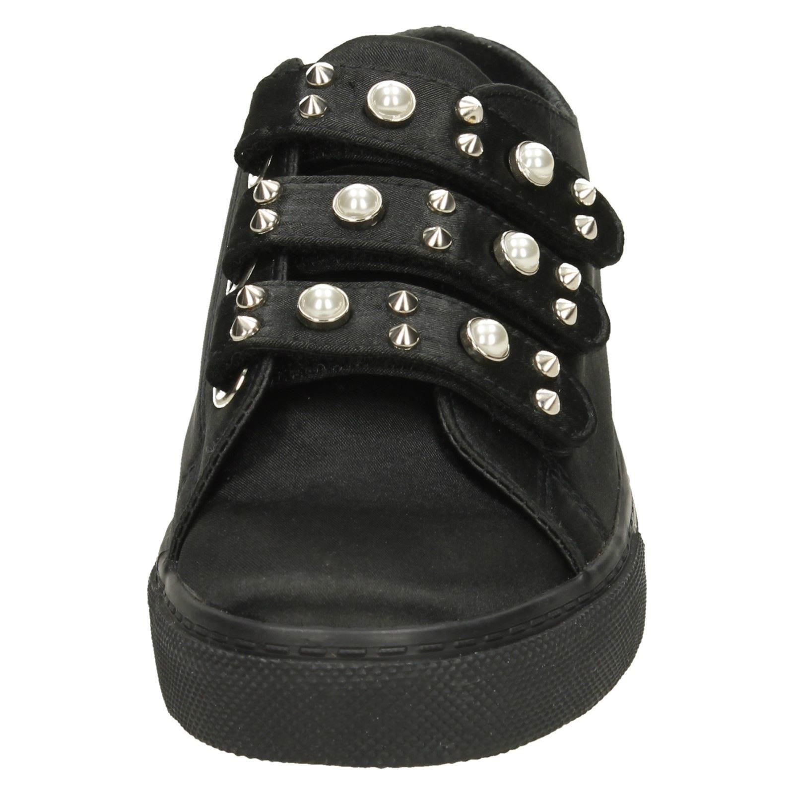 Ladies Spot On Pearl - Strap Trainers F8R0359 - Picture 8 of 28