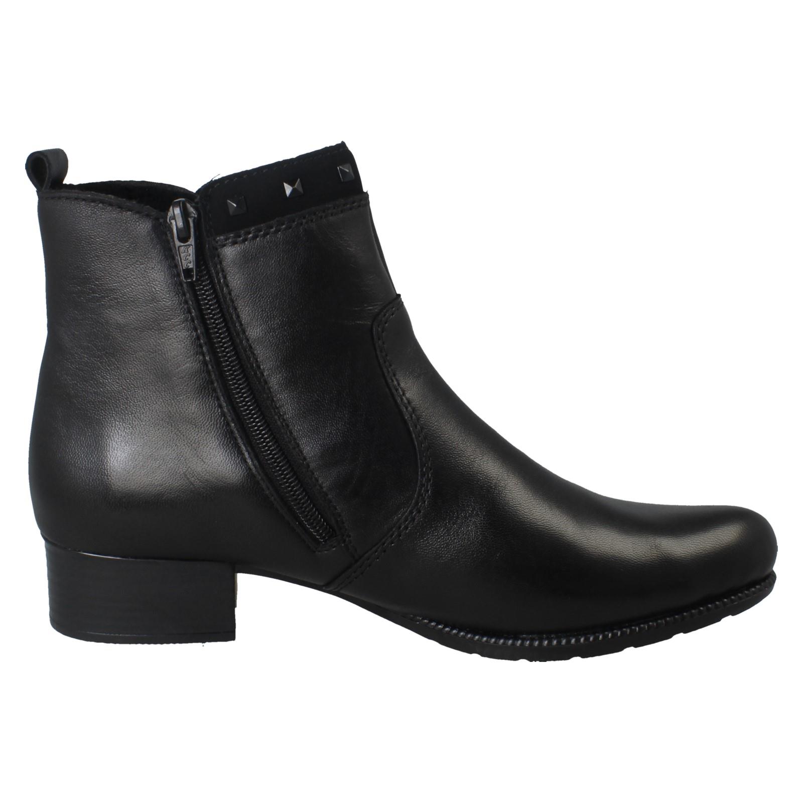 Rieker Ladies Zip Fastening Stud Detailed Ankle Boots 78657 - Picture 7 of 10