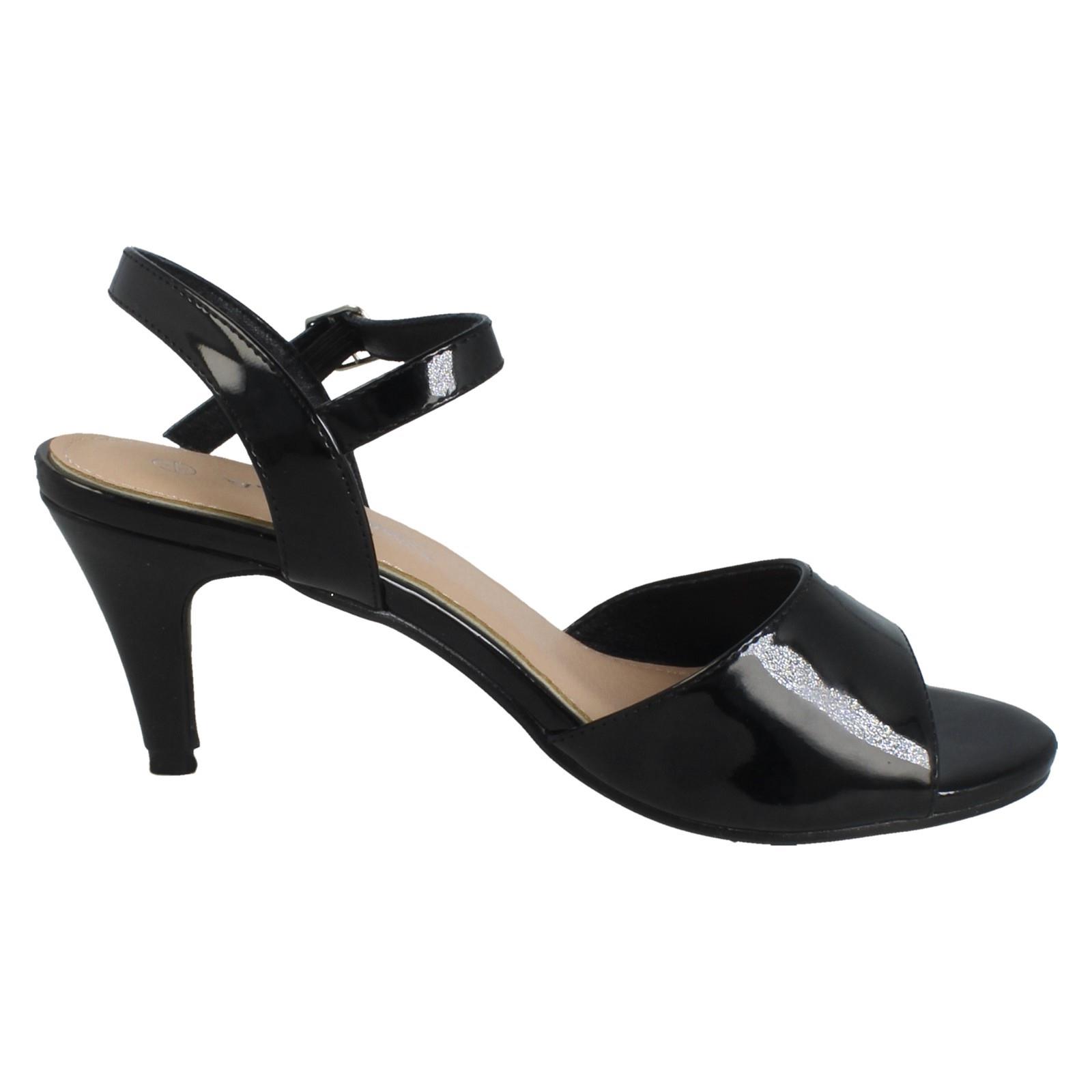 Sandalias de tacón formales de ajuste ancho con cierre de hebilla Anne Michelle para dama "F1R2114" - Imagen 16 de 46