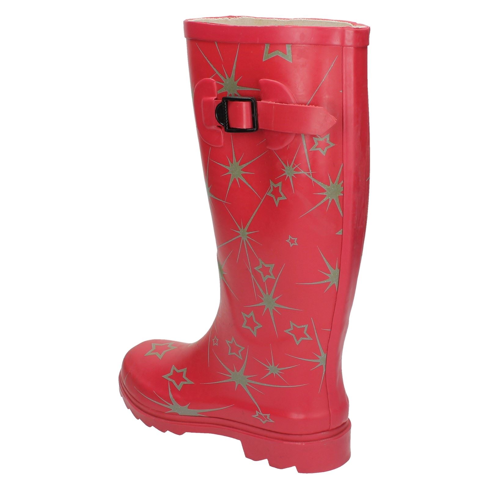 Botas Wellington informales con estampado de estrellas Spot On para dama X1R150 - Imagen 4 de 10