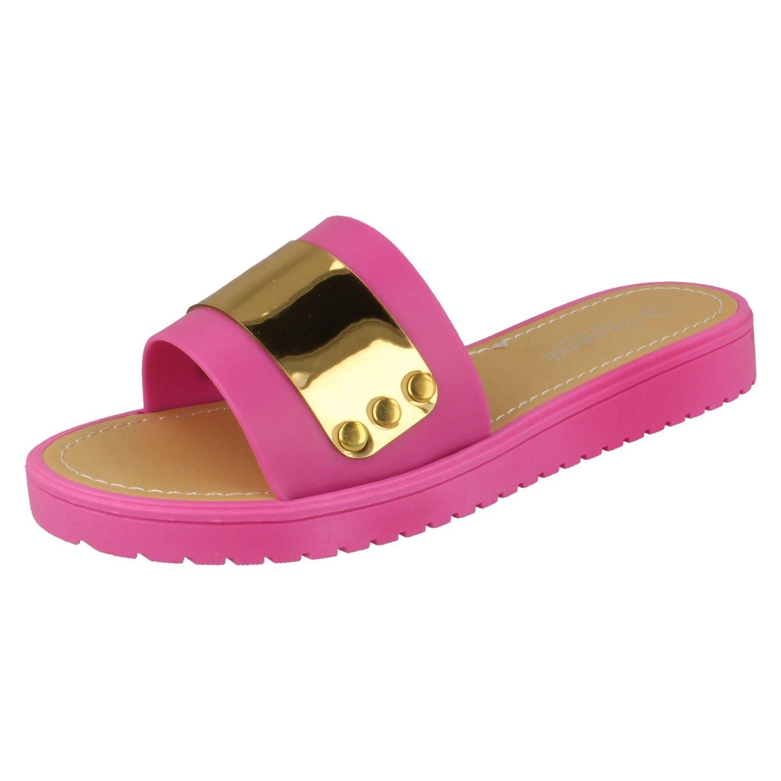 Savannah Damen flache Pantoletten mit Metalldetails - Bild 11 von 28