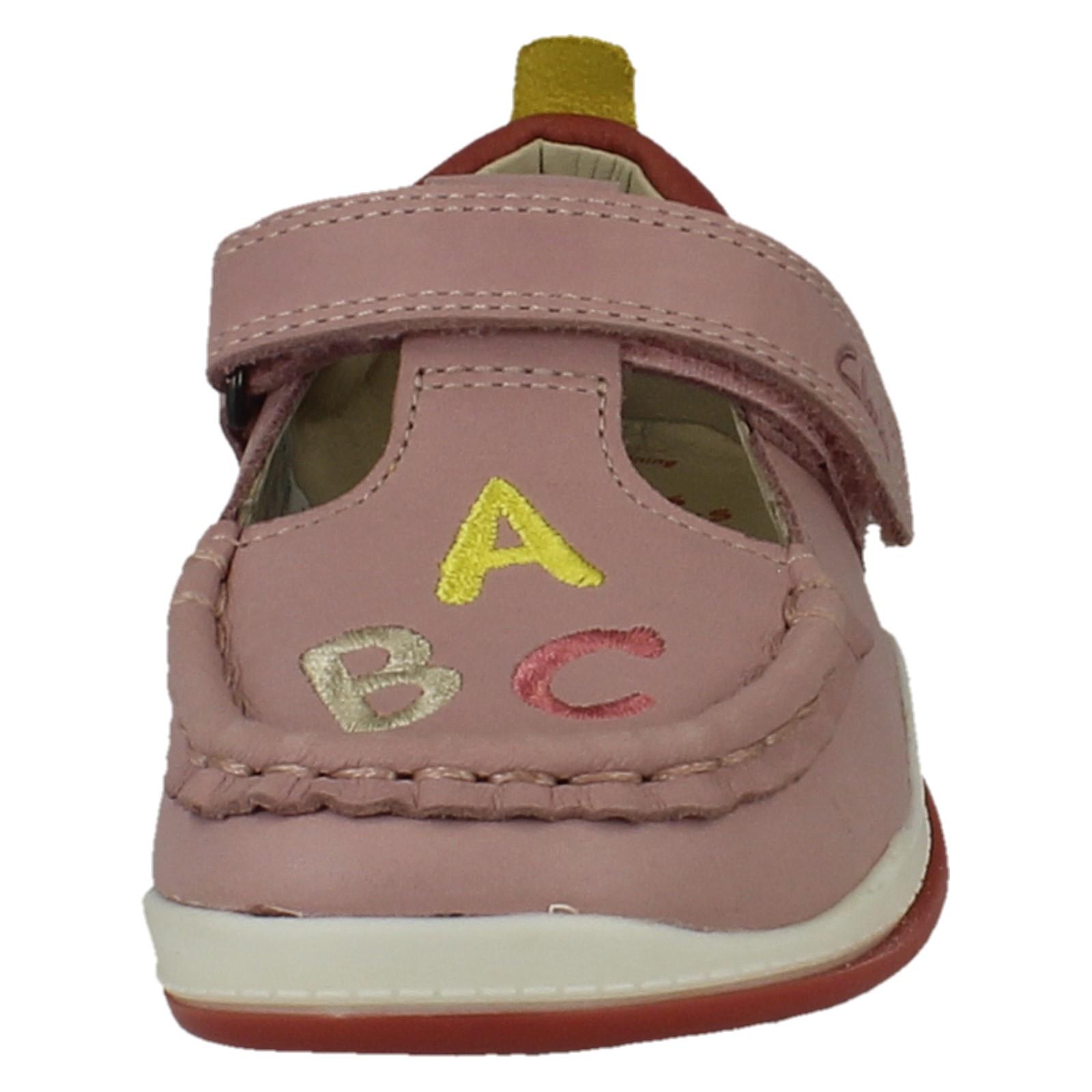 Niños Niños Niñas Clarks Cuero Gancho y Bucle Barra en T Zapatos Fideos Brillo T - Imagen 9 de 19