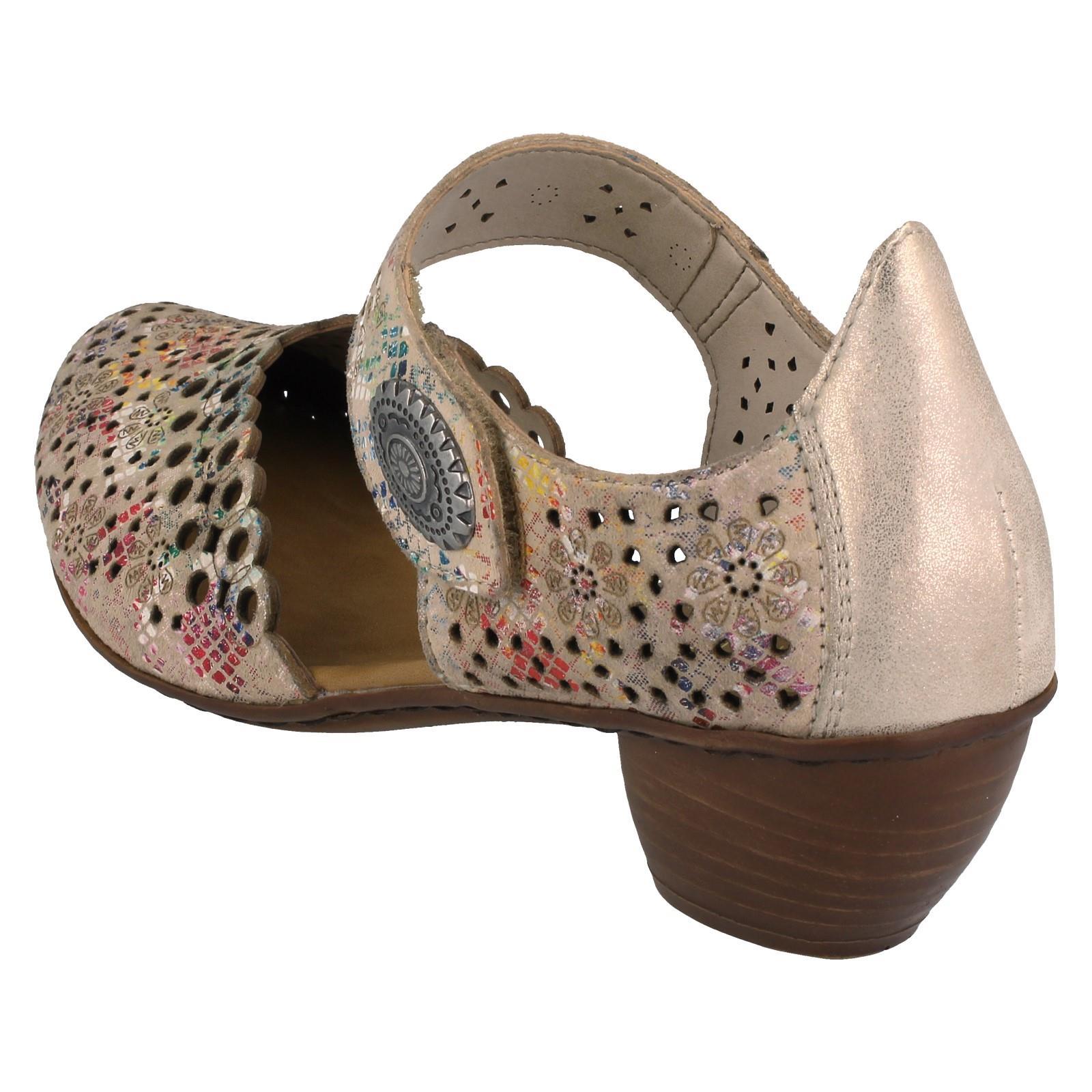 Ladies Rieker Stylish Punched Detailed Summer Shoes 43753 - Picture 58 of 64