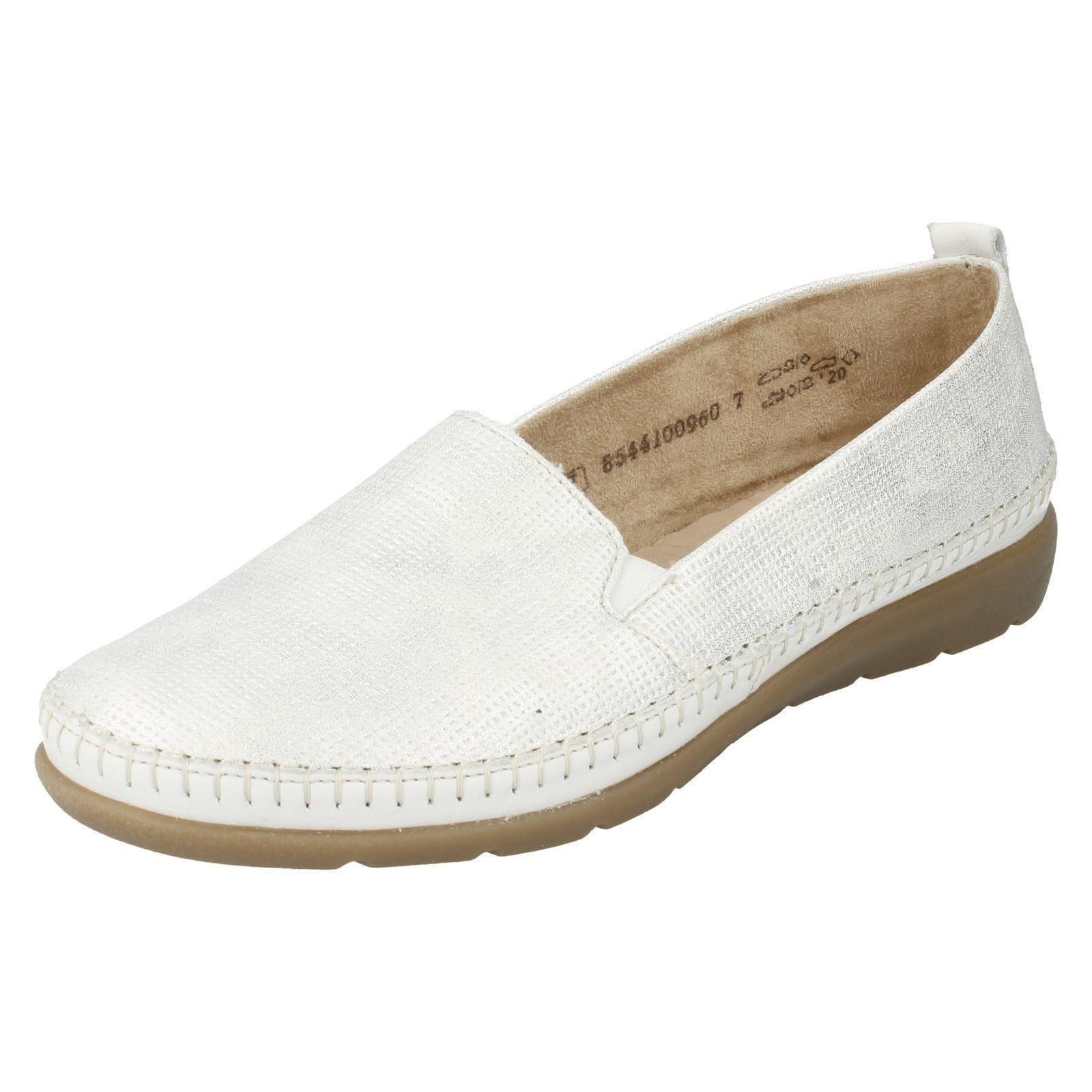 Ladies Remonte D1902 White Or Multi Leather Casual Slip On Shoes