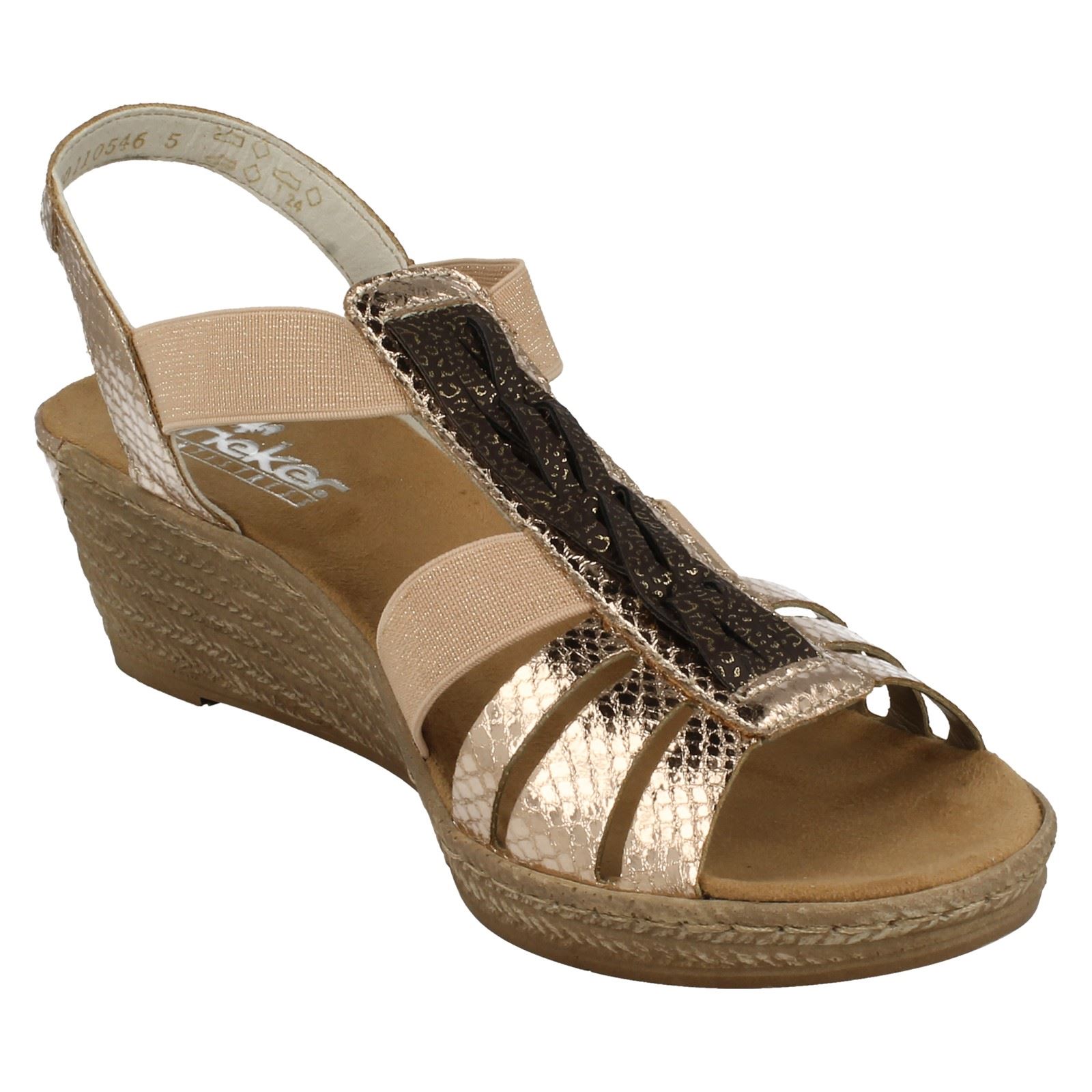 Ladies Rieker 62479 Wedge Summer Sandals | eBay