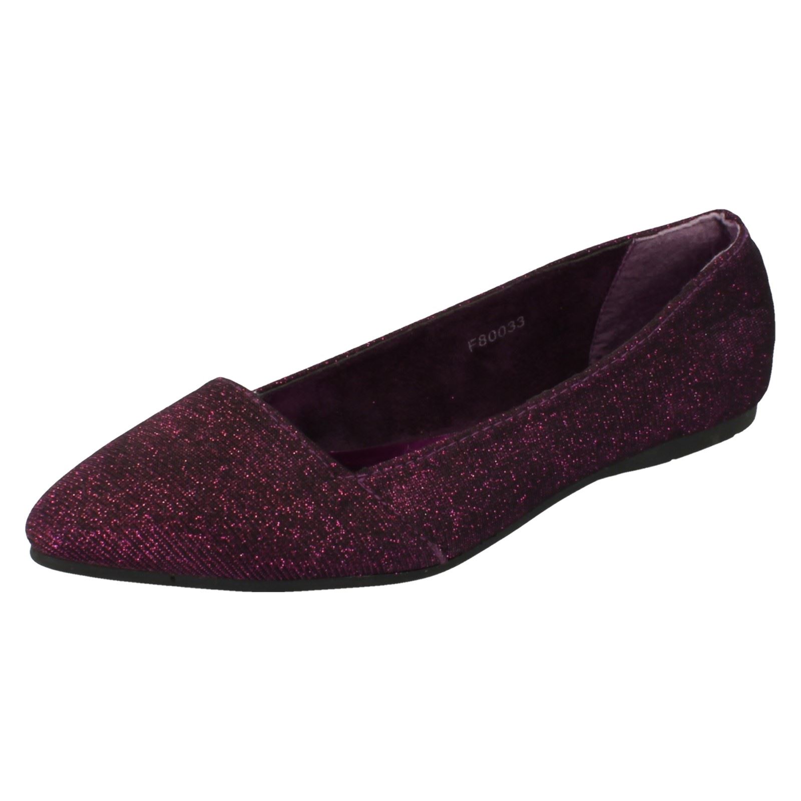 Ladies F80033 Glittery Textile Slip On Ballerina Flats by Spot On £4.99 Ladies F80033 Glittery Textile Slip On Ballerina Flats by Spot On £4.99