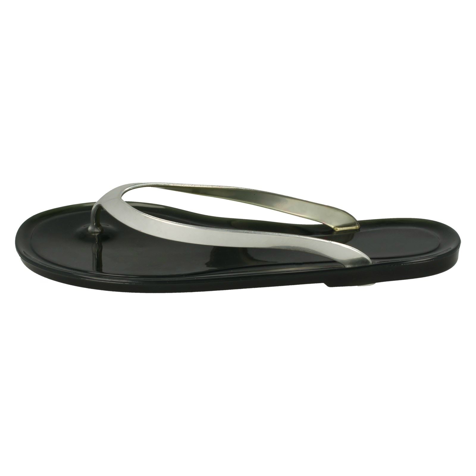 Damen Spot On flache metallische Zehenstegsandalen *Gelee * - Bild 14 von 28