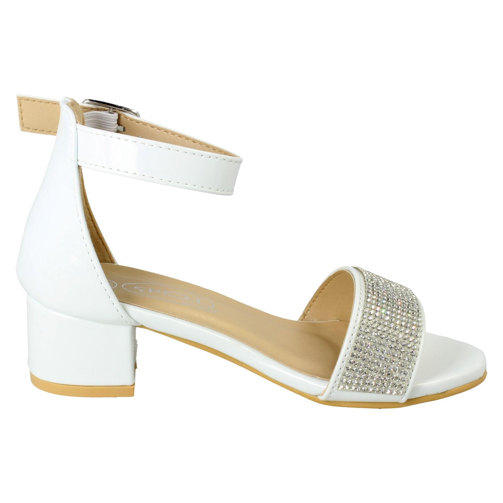 Girls Spot On Formal Heeled Sandals H1R126 - Picture 16 of 19