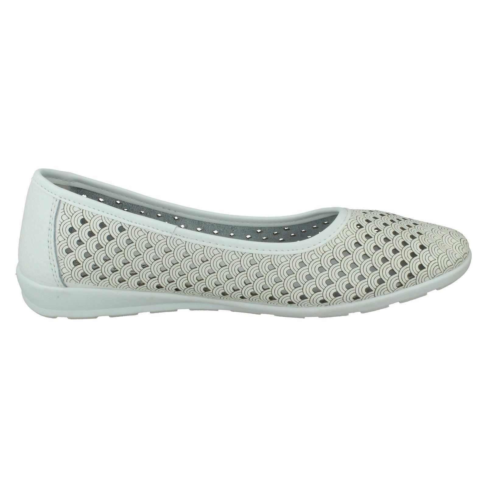 Ladies Eaze Synthetic Slip On Casual Ballerina Shoes - Picture 34 of 47