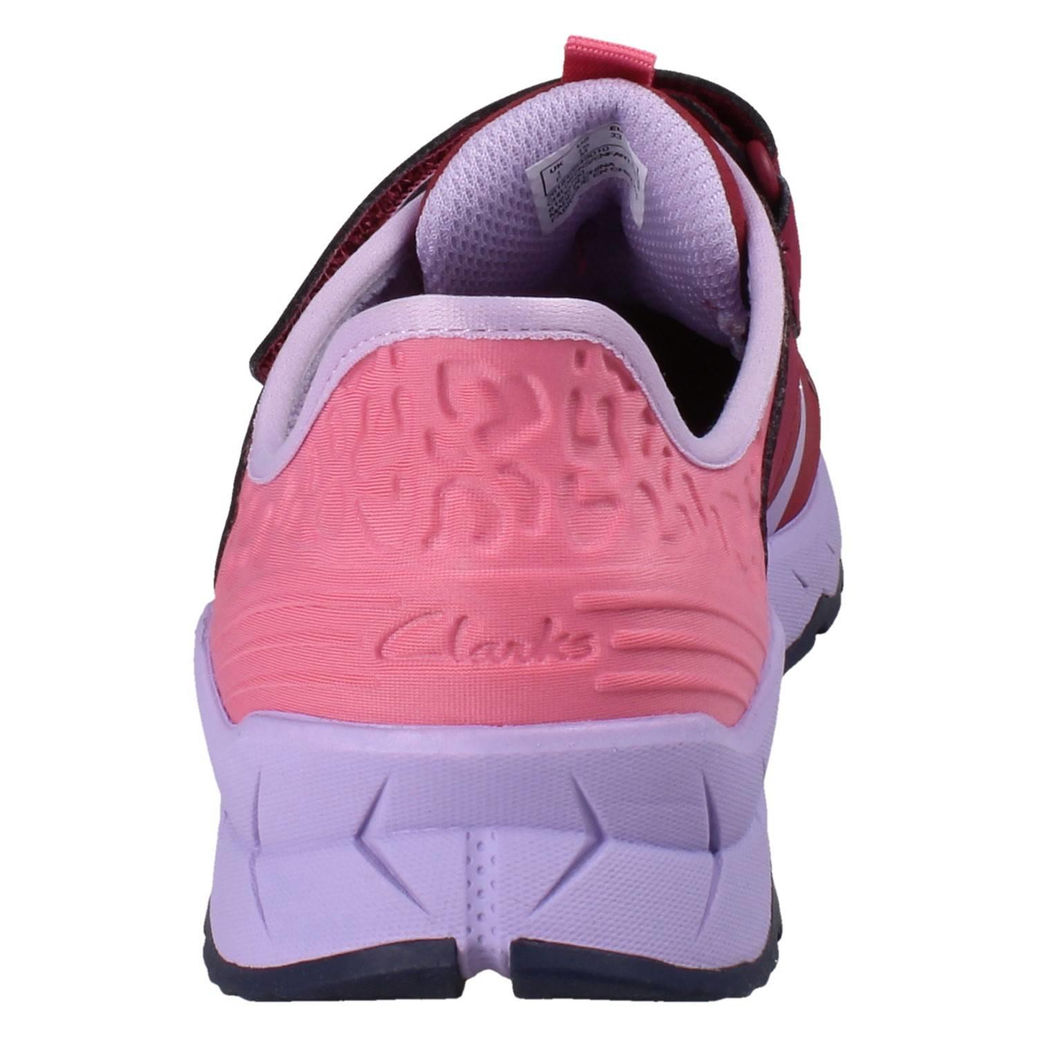 Kinder Clarks Playprints Textil Colour-Pop Cheetah Sporty Turnschuhe Selva Spur - Picture 5 of 37