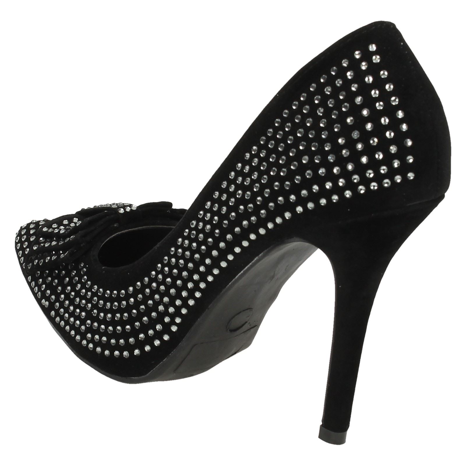 Anne Michelle Ladies Diamante Bow Detail Party Shoes - Picture 13 of 28