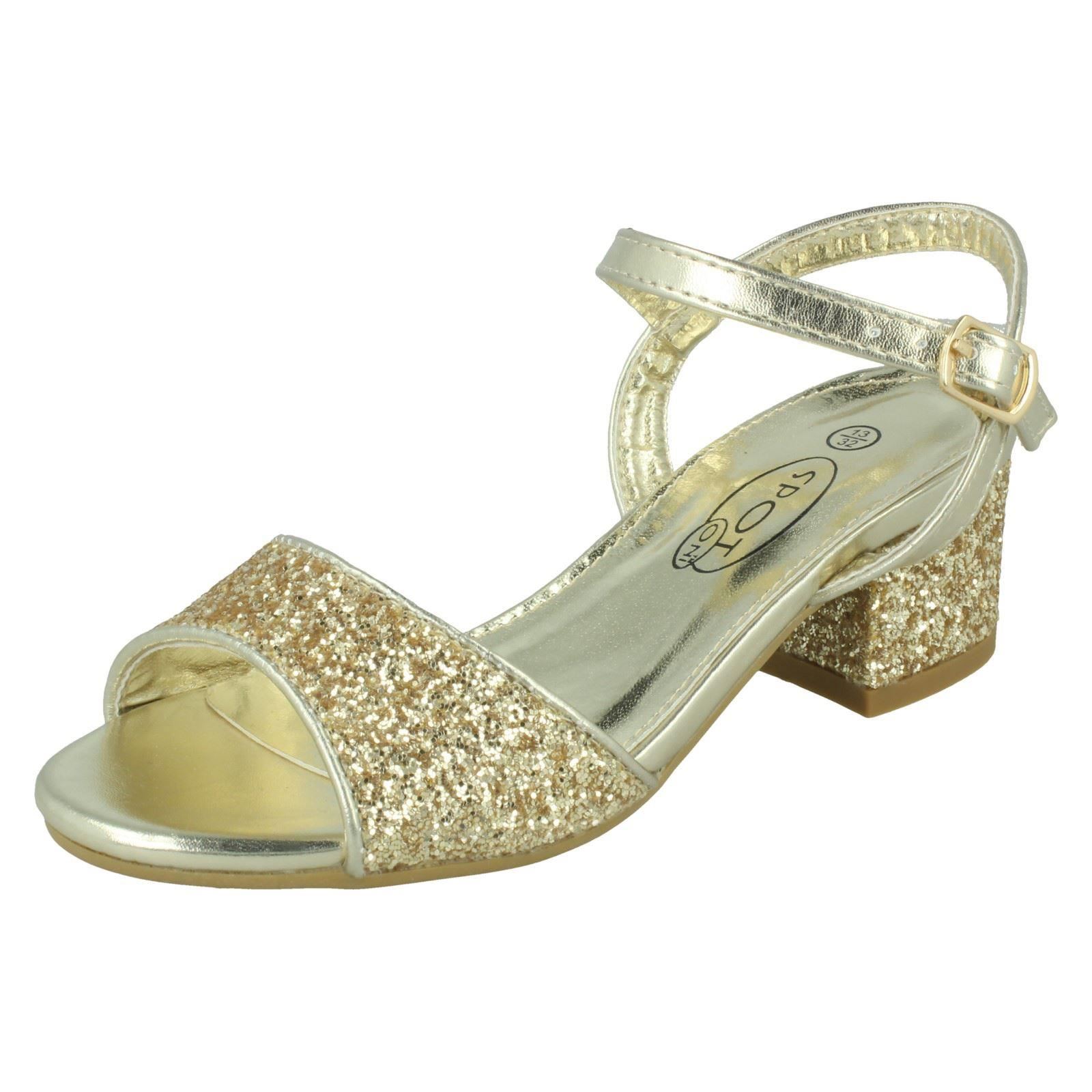Girls Spot On Mid Block Heel Sandals - Picture 2 of 28