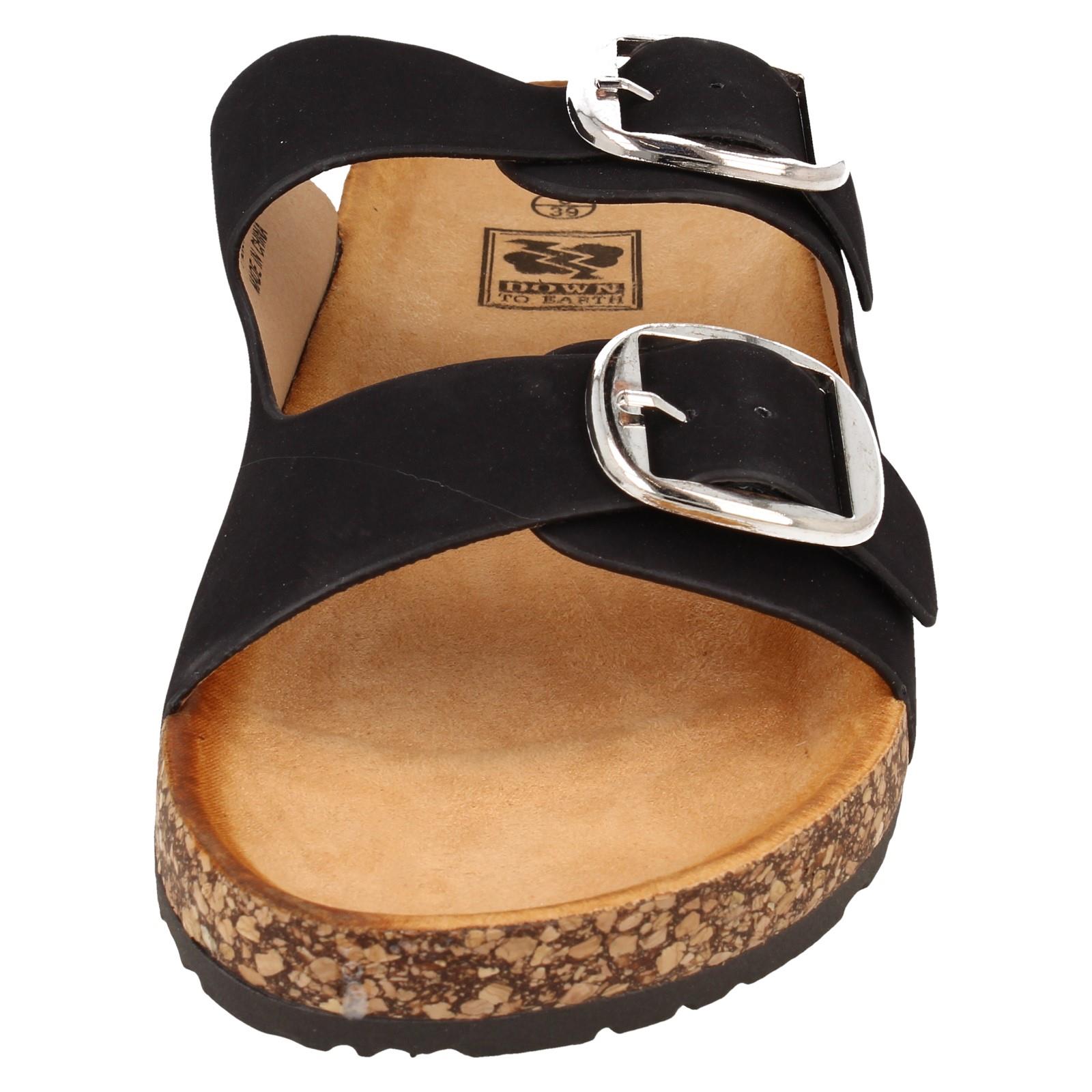 Ladies Down to Earth Low Flatform Dual Buckle Mule Sandal 'F1R2090' - Picture 4 of 46