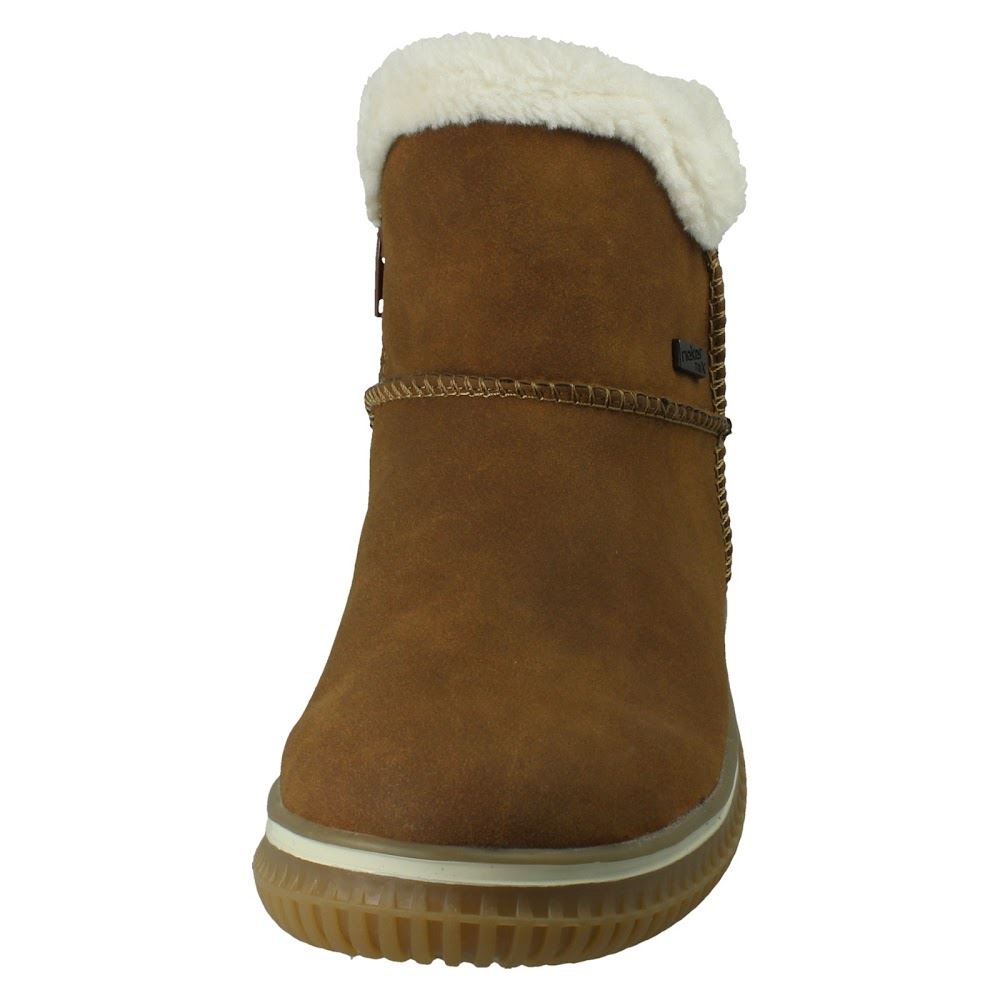 Donna Rieker-Tex Acqua Resistente Zip Rimovibile Suola Stivali Caviglia 74260 - Picture 9 of 10