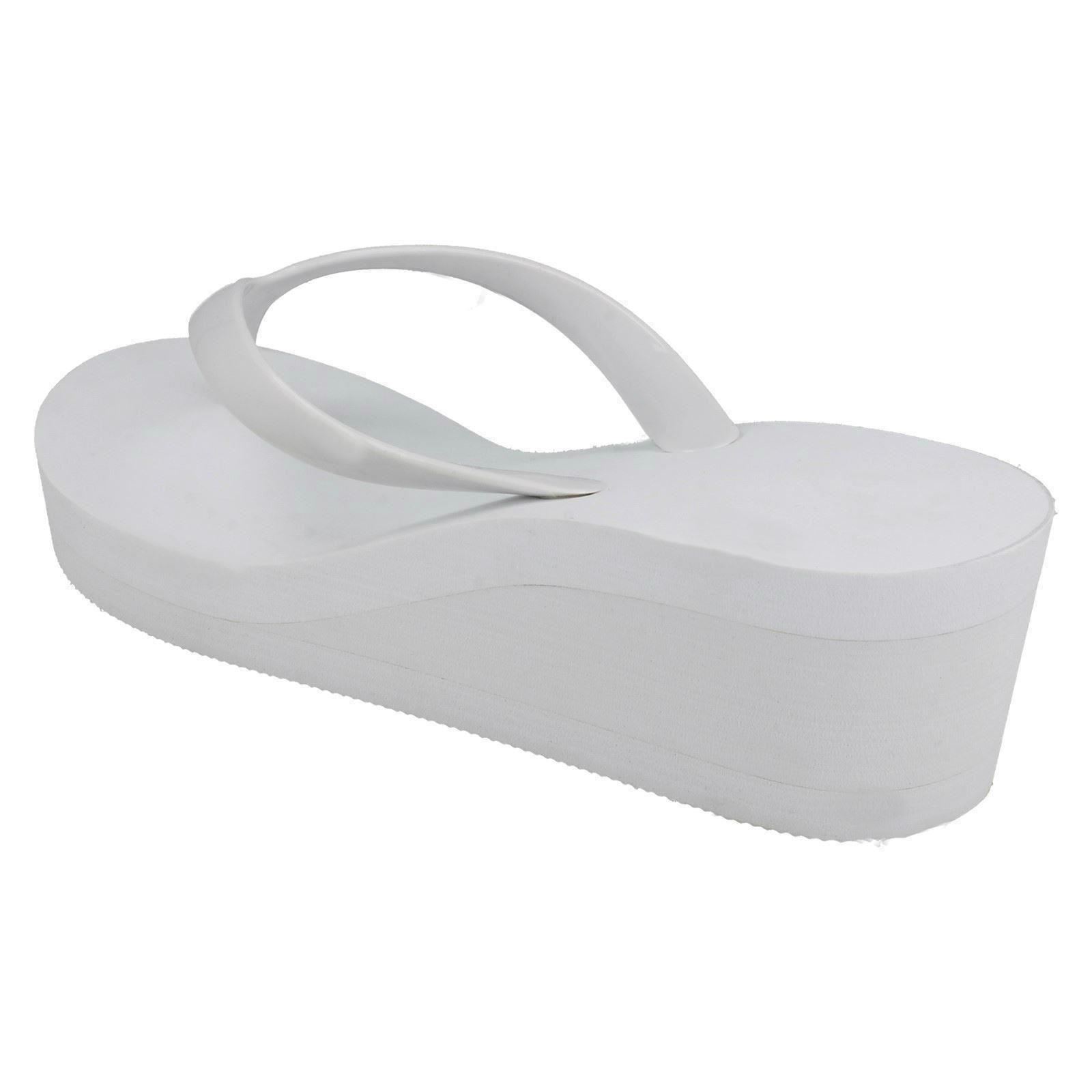 Ladies Spot On Wedged Flip Flops 'F1R0844' - Picture 14 of 19