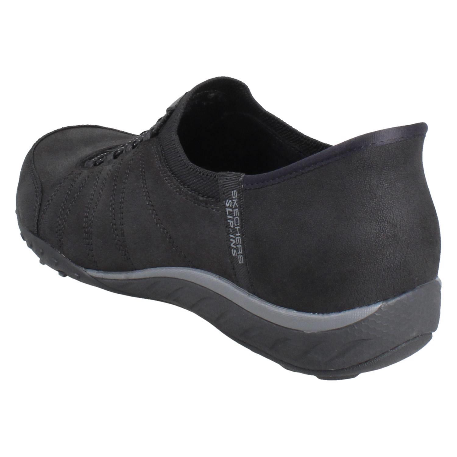 Femmes Skechers Vegan Slip-Ins Mains Gratuit Relax Compatible Avec Baskets Home - Picture 4 of 10