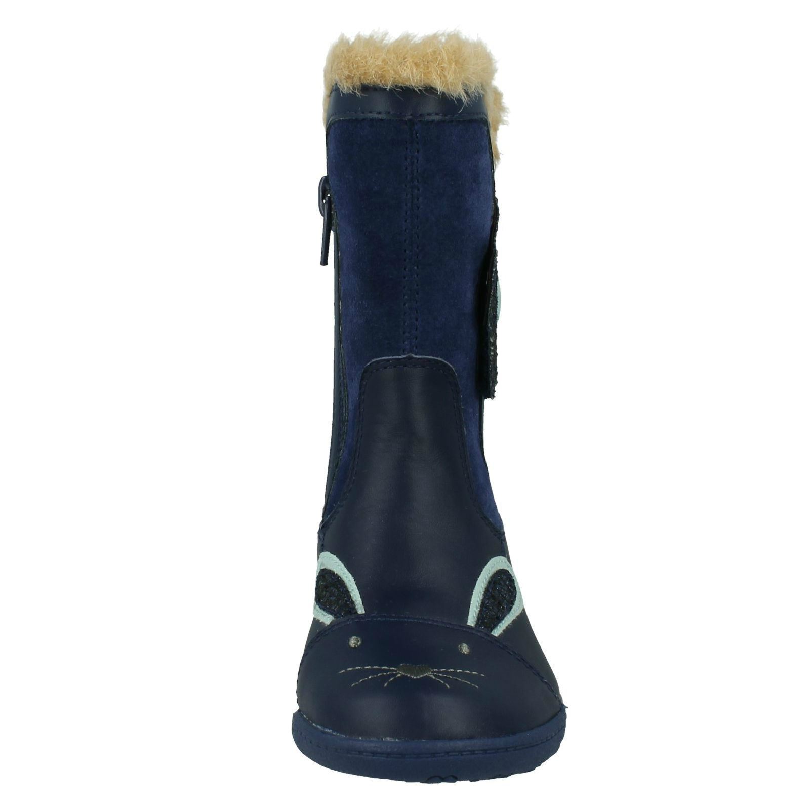 GIRLS KIDS CLARKS NIBBLES DOT ZIP INFANT CASUAL WINTER BOOTS SUEDE LEATHER SIZE