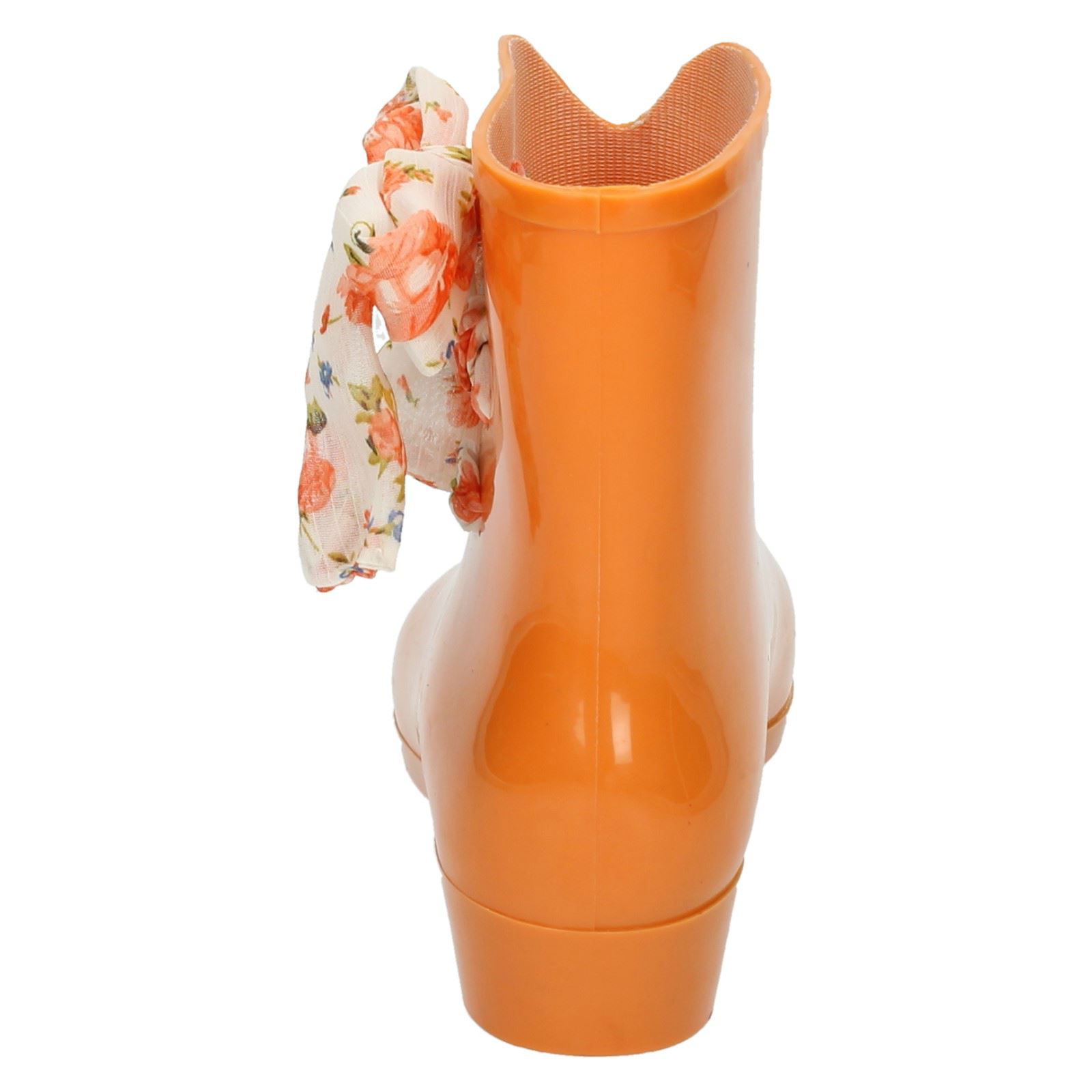 Ladies Spot On Tied Bow Detail Ankle 'Wellington Boots' - Picture 23 of 46