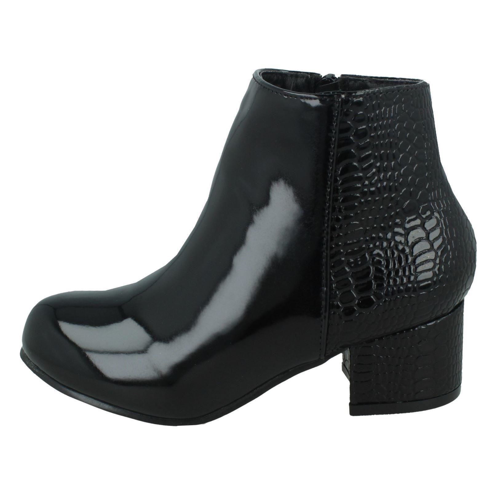 Girls Spot On Heeled 'Ankle Boots' - Picture 7 of 10