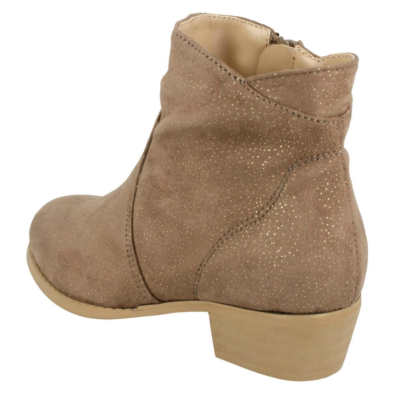 Girls Spot On Mid Heel Rouched Ankle Boots - Picture 18 of 19