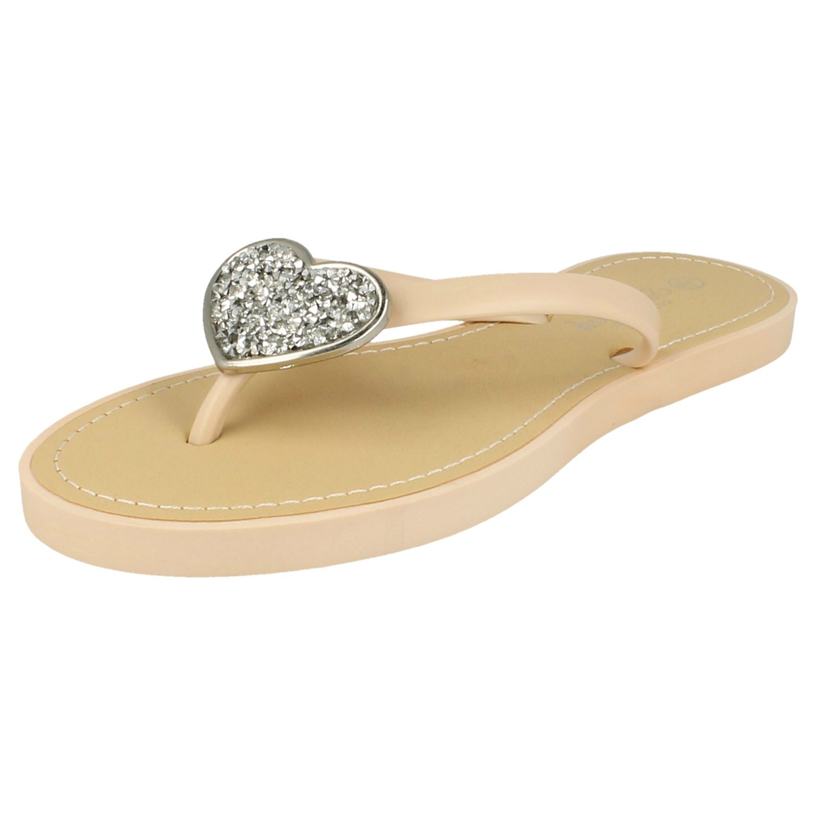 Chanclas elegantes sin cordones con detalles brillantes del corazón para damas Savannah F0R816 - Imagen 20 de 37
