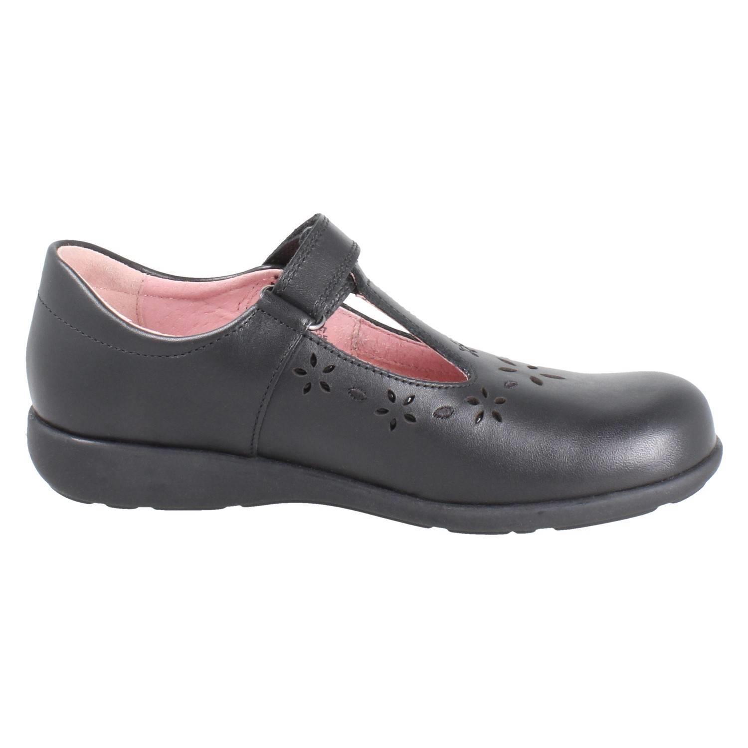 Girls Startrite Flower Punch Detail Leather T-Bar School Shoes *Charlotte* - Picture 7 of 19