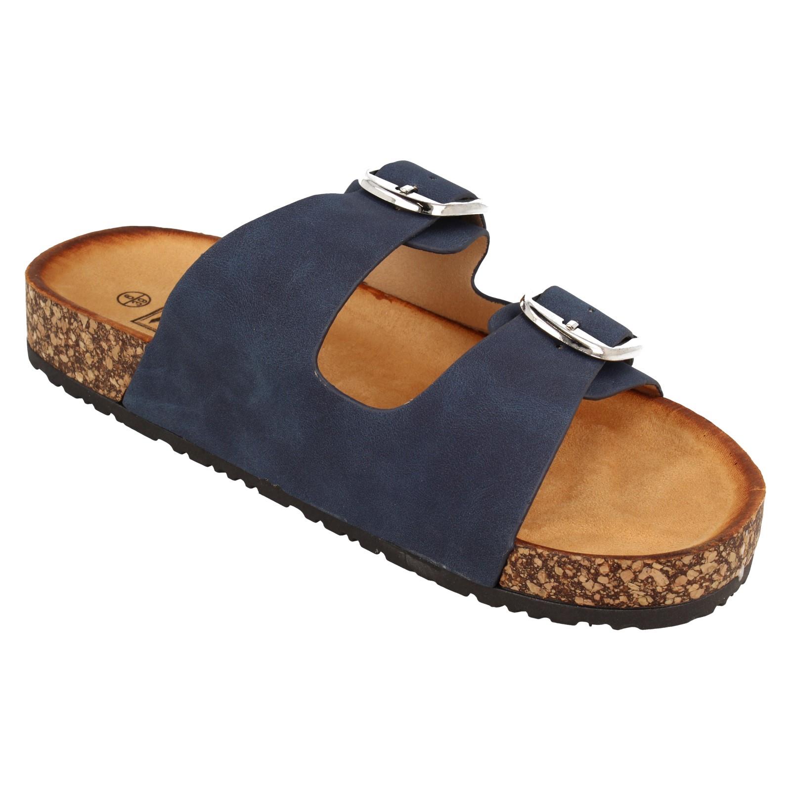 Ladies Down to Earth Low Flatform Dual Buckle Mule Sandal 'F1R2090' - Picture 12 of 46