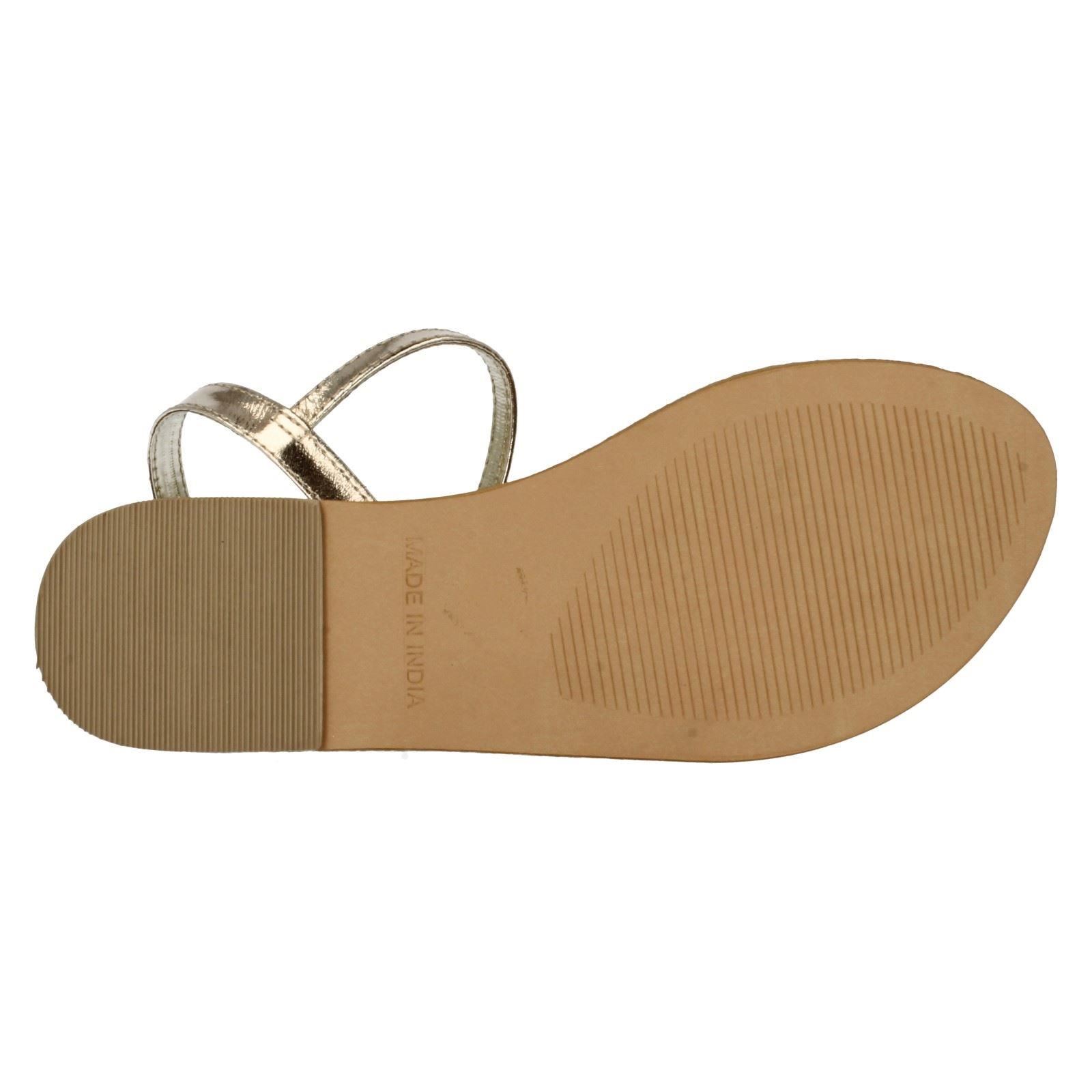 Ladies Spot On Leather Collection Beaded Sandals *F0R896* - Picture 8 of 19