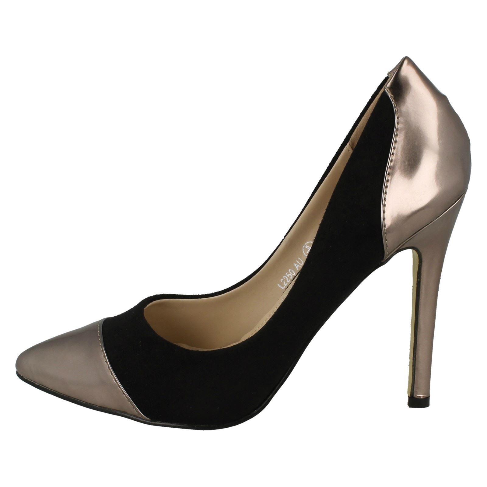 Ladies Anne Michelle Pointed Toe Cap High Heel 'Court Shoe' - Picture 3 of 19
