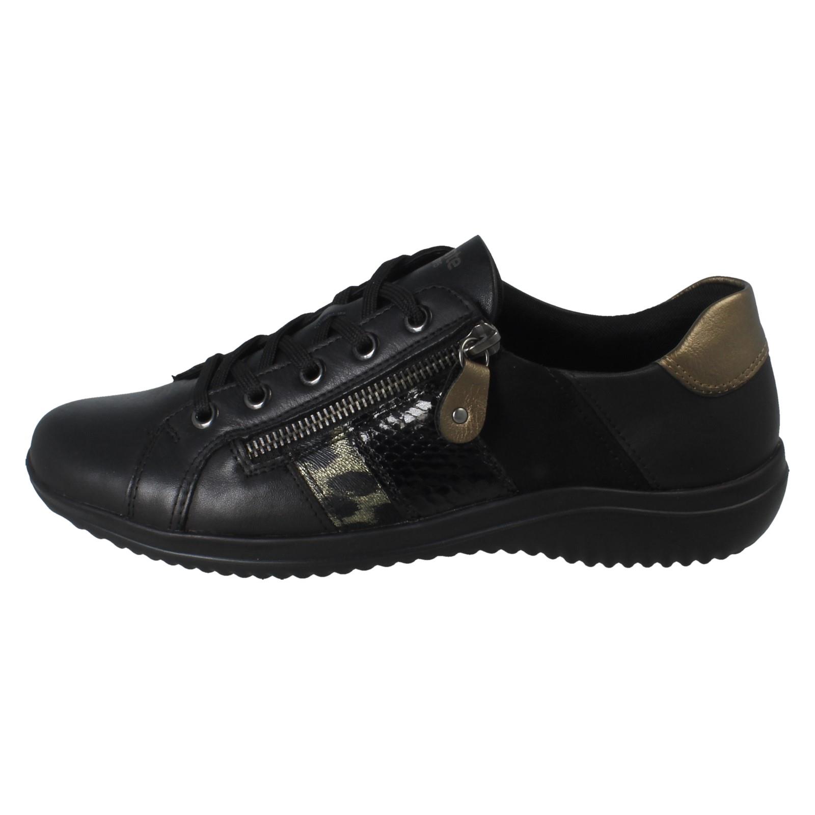 Ladies Remonte Lace and Zip Fastening Casual Trainer Shoes D1E00 - Picture 3 of 10