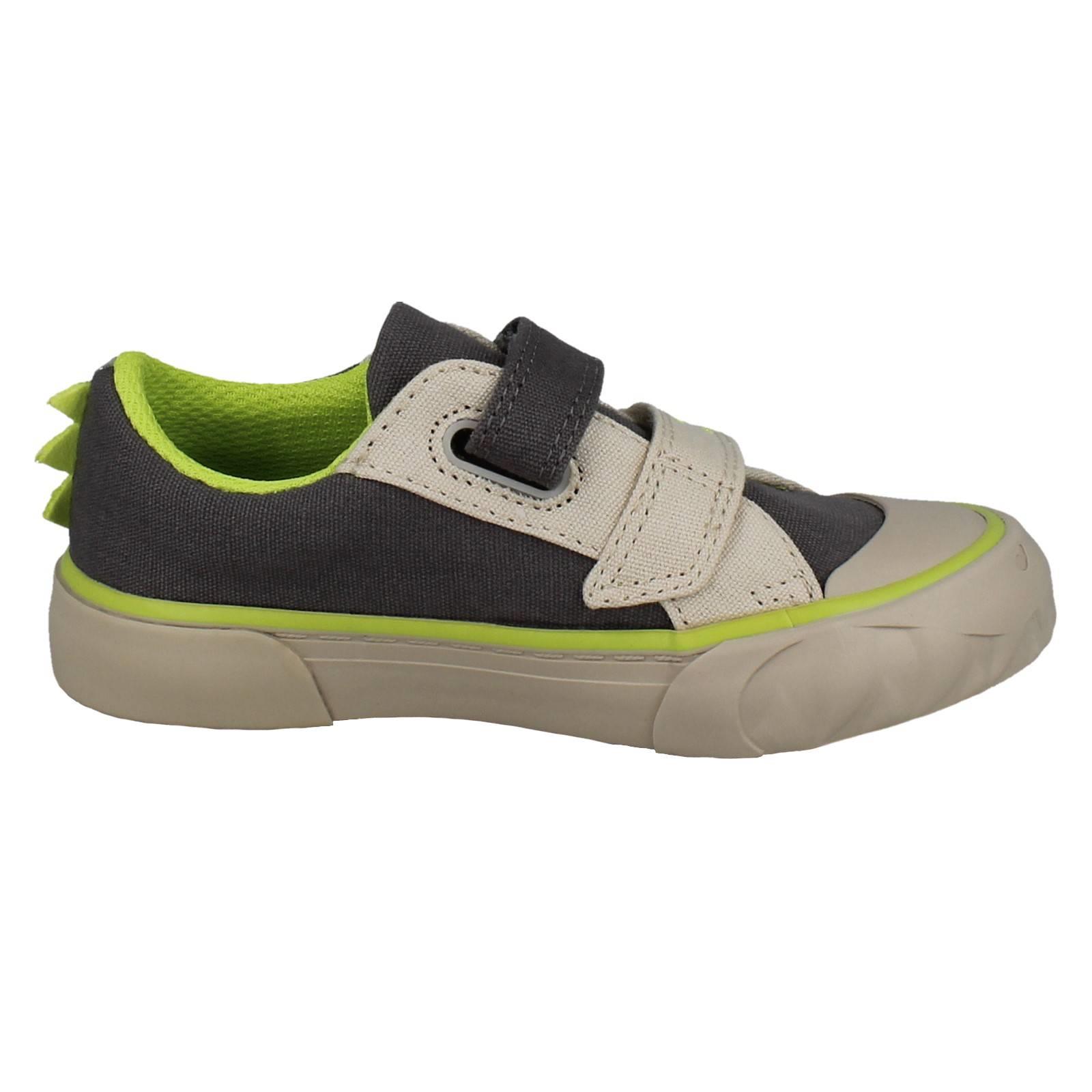 Zapatos lavables a máquina Clarks de lona Dino para niños parachoques de goma Foxing Stomp - Imagen 16 de 19