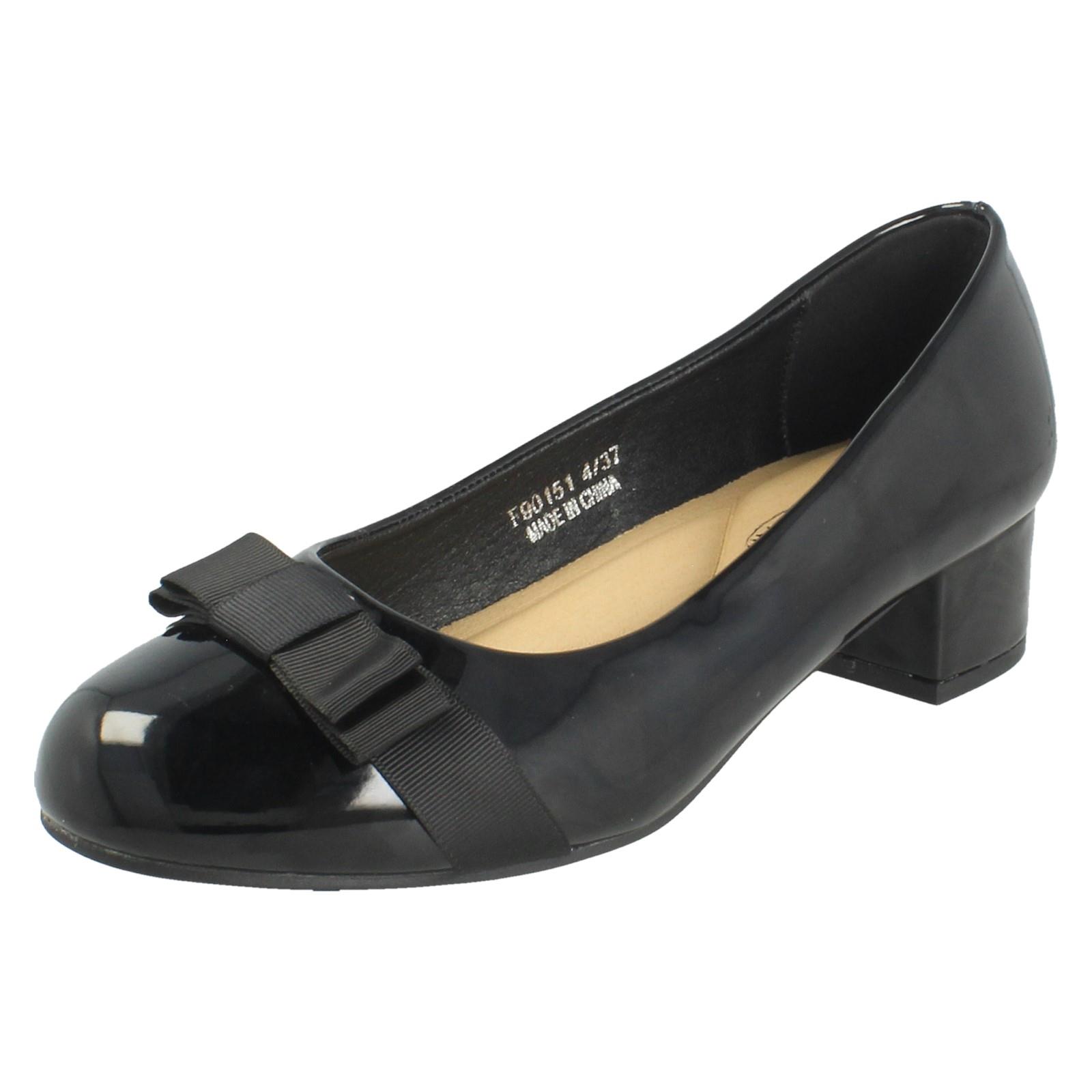 Ladies Spot On Block Heel Formal Wide Fit Court Shoes  F9R0151 - Picture 11 of 19